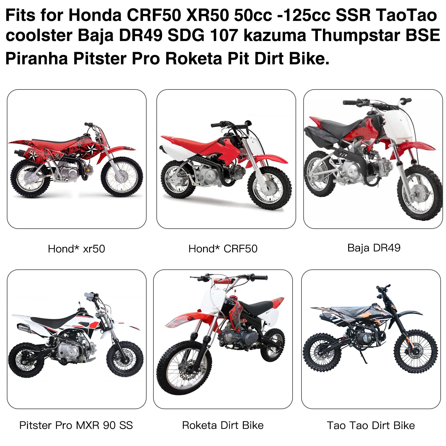YOXUFA Dirt Bike Gas Fuel Tank for CRF50 XR50 SSR125 110cc 125cc 50cc 70cc - Durable Plastic, Model YO-YX01-XFY