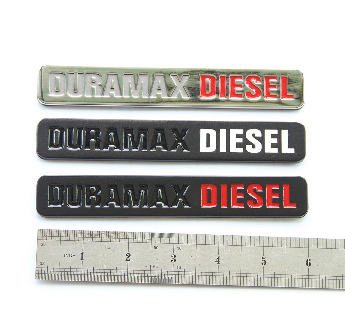 3Pack Oem Duramax Allison Truck Emblem Badges Compatible With Silverado 2500 3500 Hd Sierra Glossy (Black Red)