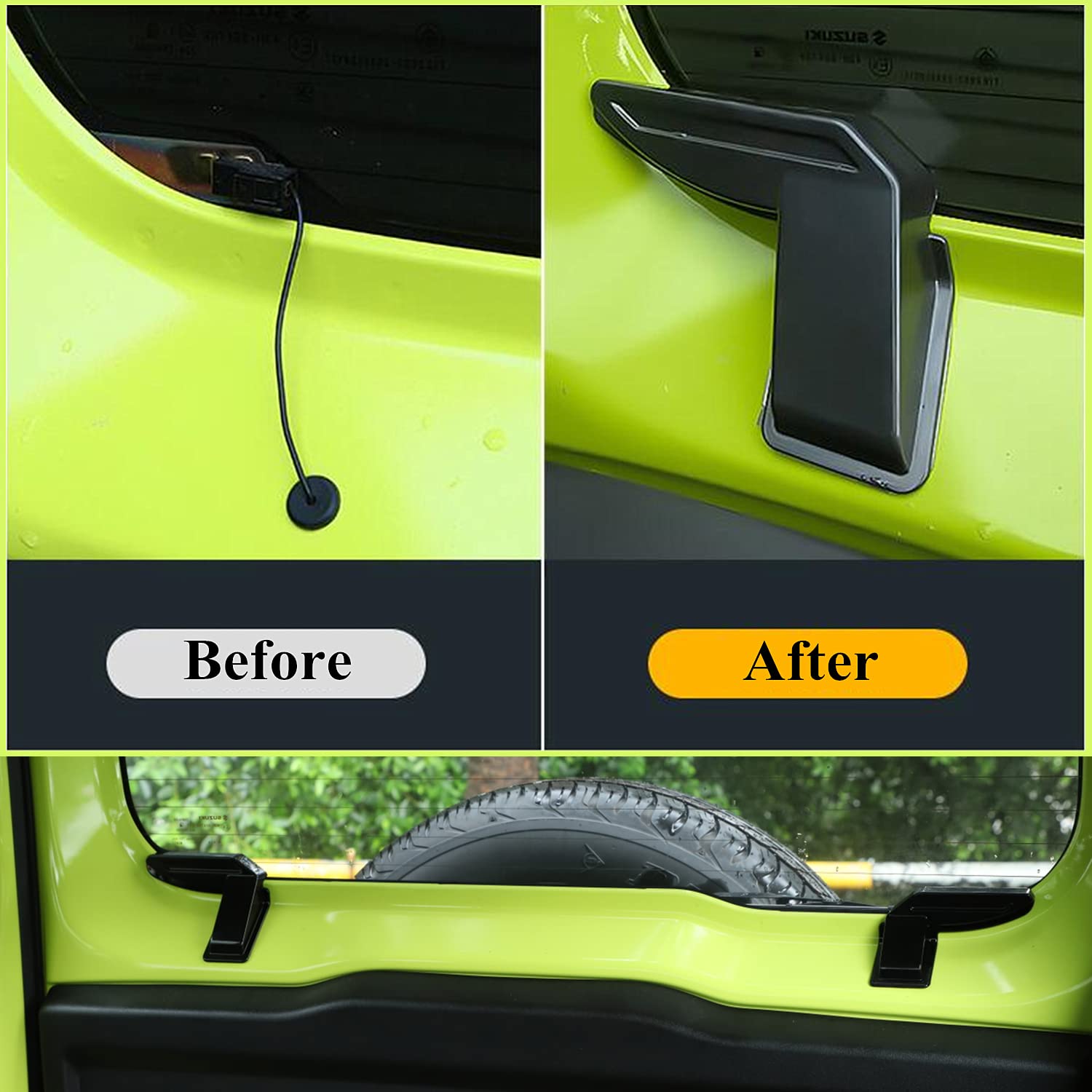Yoctm 2Pcs Abs Rear Windshield Heating Wire Protection Cover For Suzuki Jimny 2019 2020 2021 2022 2023 Jb64 Jb74W Black Protecto