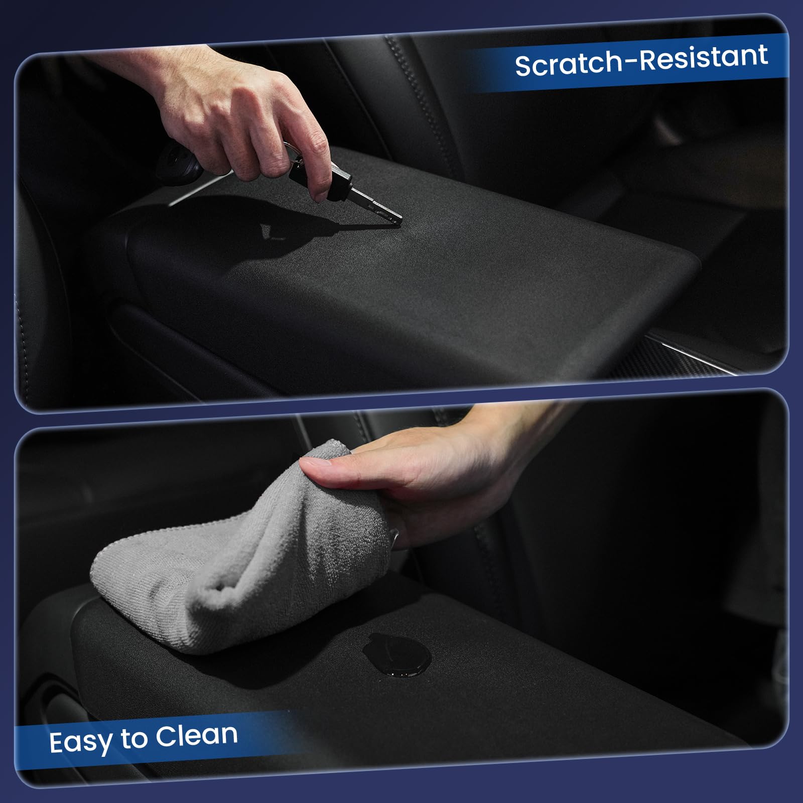 Tesla Model 3/Y Armrest Accessories - Wonarby Center Console Cover for Tesla - Car Armrest Box Cover Decoration Interior for Mod