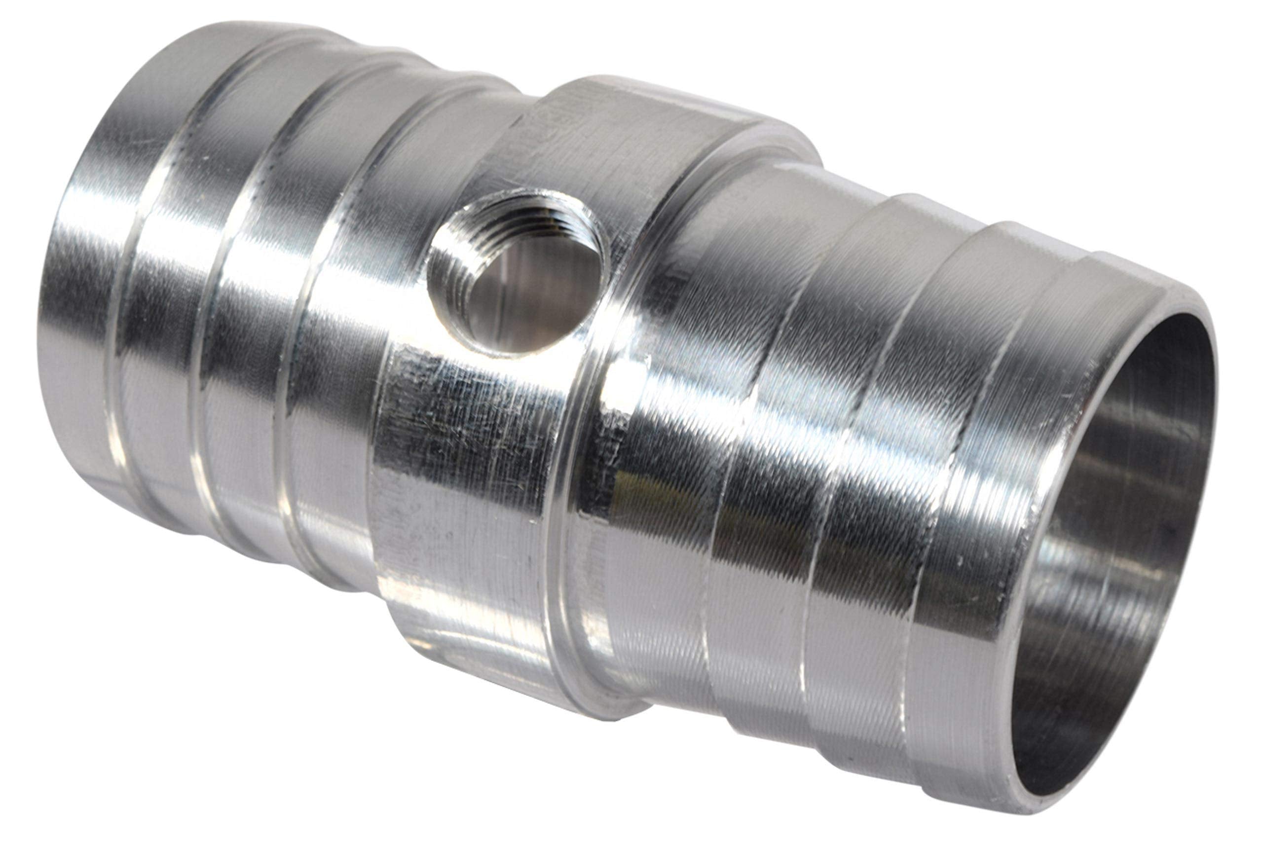 Ict Billet Radiator Hose Barb Coupler With 1/8'' Npt Port 1-1/4'' Steam Tube Adapter For Ls Swap Steam/Coolant Crossover Splice