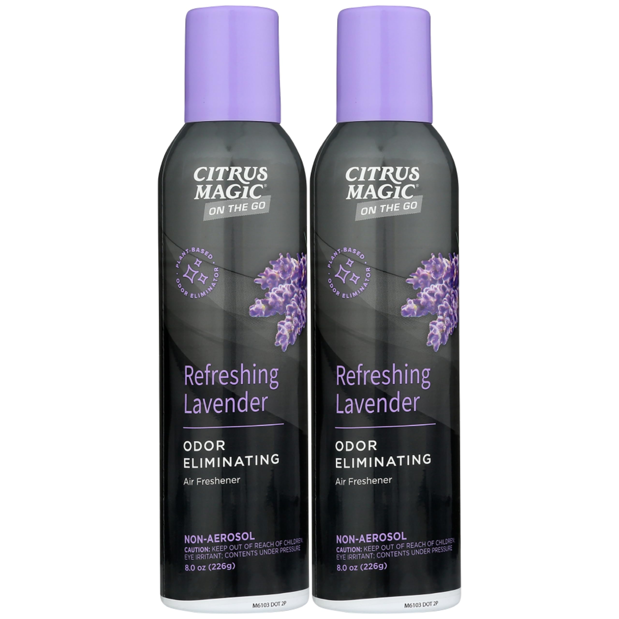 Citrus Magic On The Go Odor Eliminating Air Freshener Spray For Auto, Refreshing Lavender, 8-Ounce, Pack Of 2