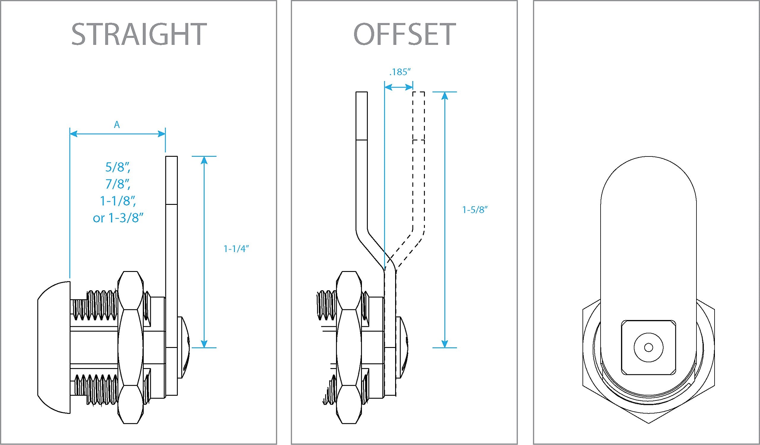 Camco Offset Cam Lock | Features An Easy Turn Thumb-Operated Style Lock, Includes A 5/8-Inch Offset And A Straight Cam, And Desi