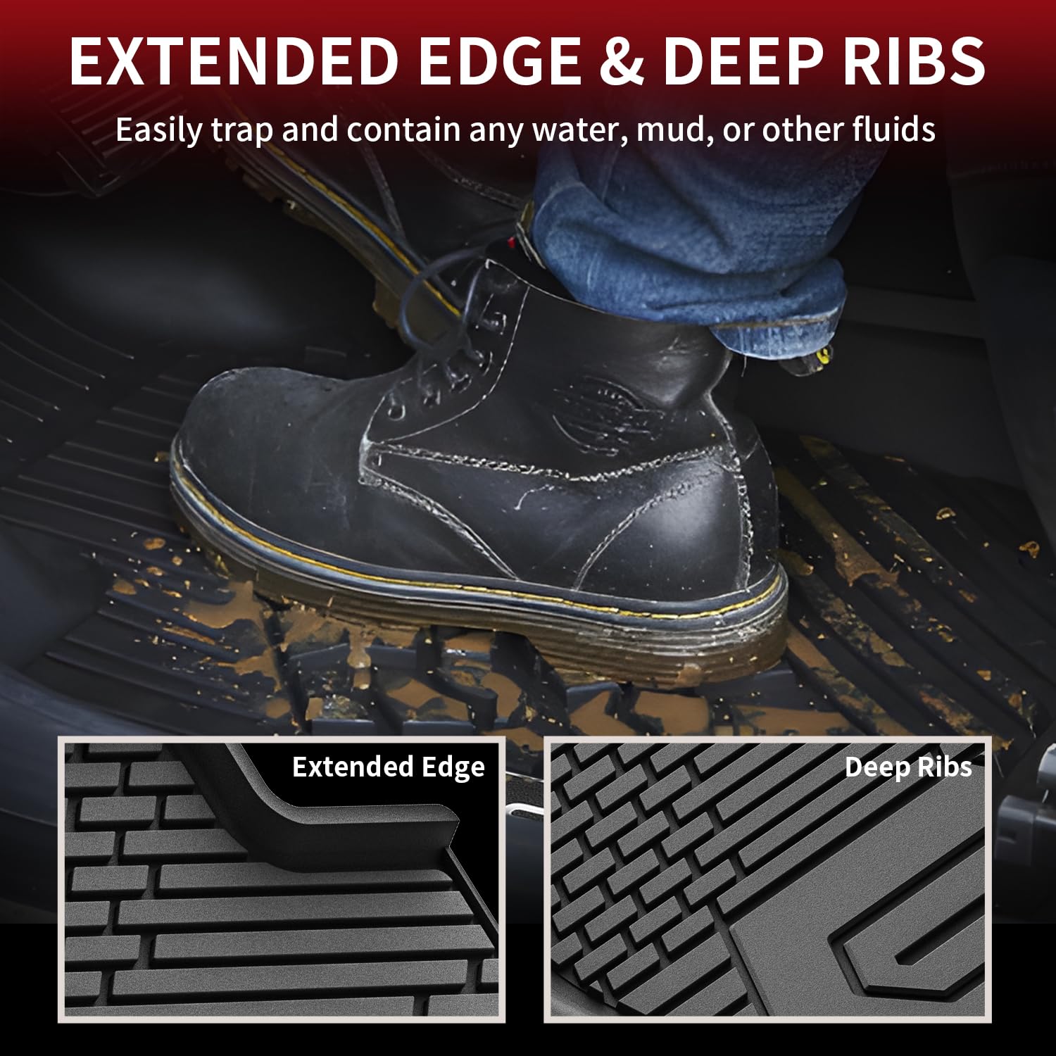 Lasfit Front Floor Mats For Chevrolet Silverado/Gmc Sierra 1500 2019-2025 Crew Cab/Double Cab, Slv/Sra 2500Hd 3500Hd 2020-2025 C
