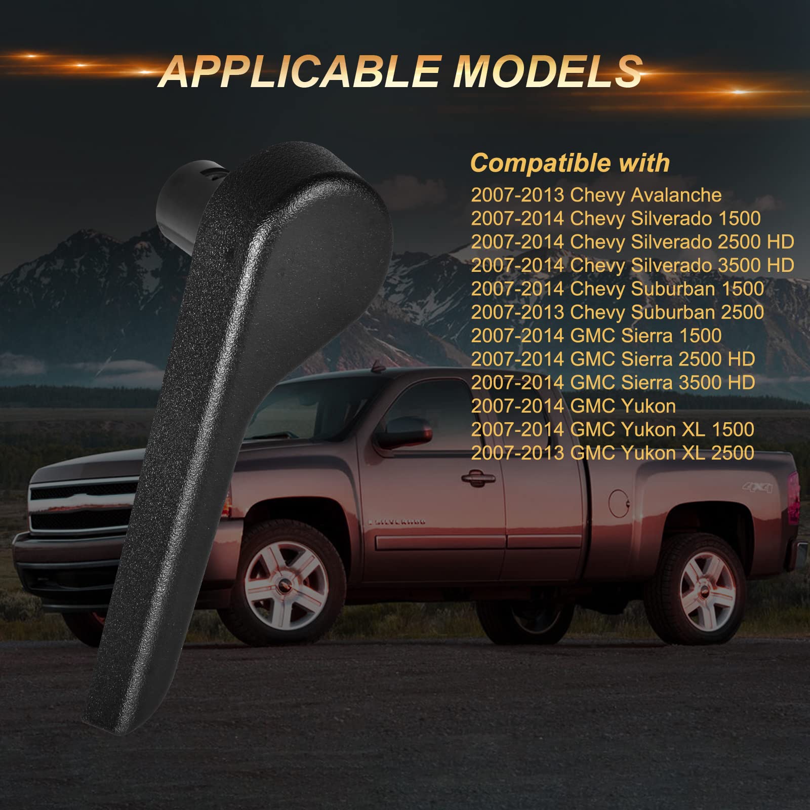 Bjyxshop Black Seat Recliner Handle Lever Seat Back Adjustment Front Right Passenger Side Replacement For Chevy Silverado Suburb