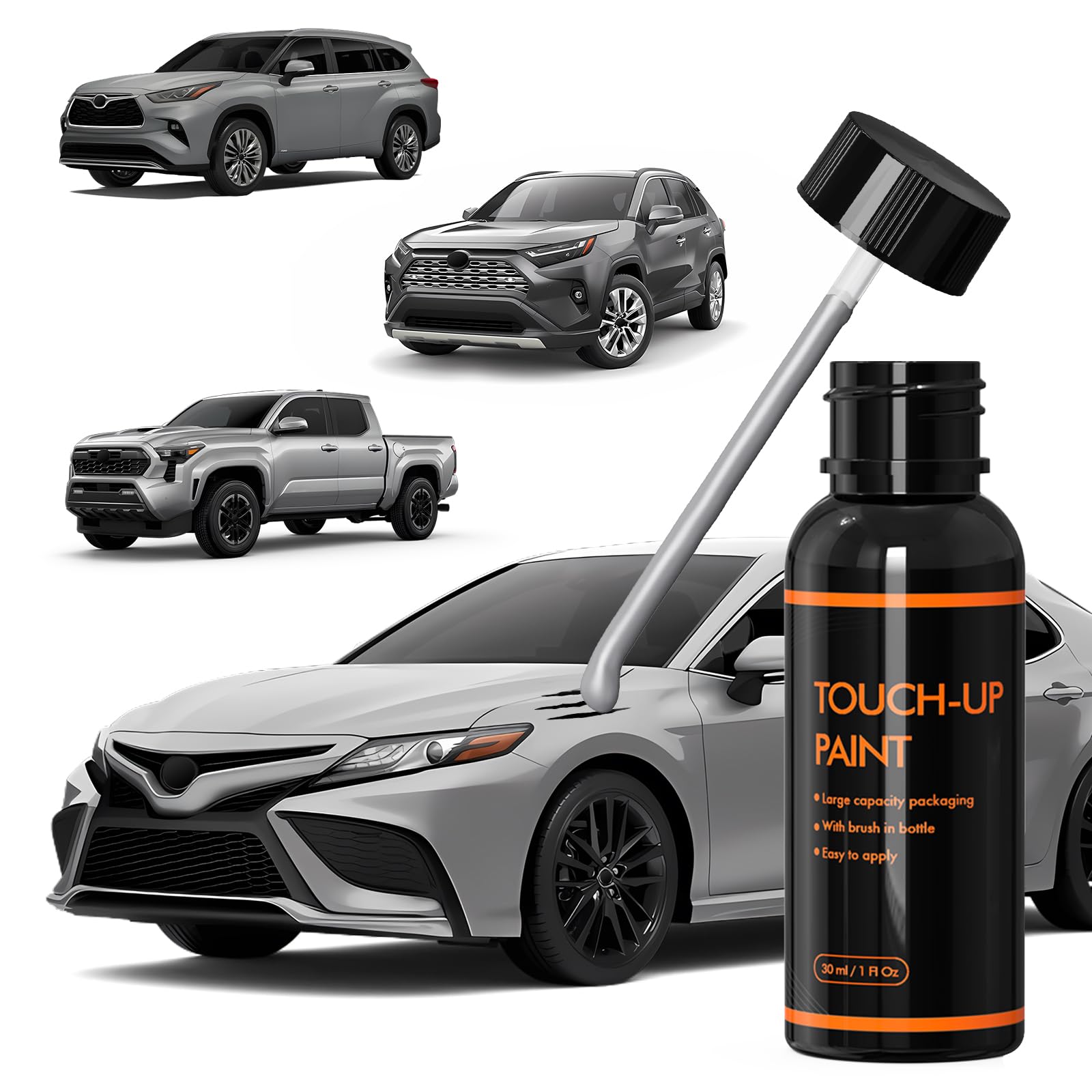 XTryfun 1J9 Celestial Silver Metallic Touch Up Paint for Car, DIY Car Paint Scratch Repair Kit, Automotive Paint, Quick & Easy F
