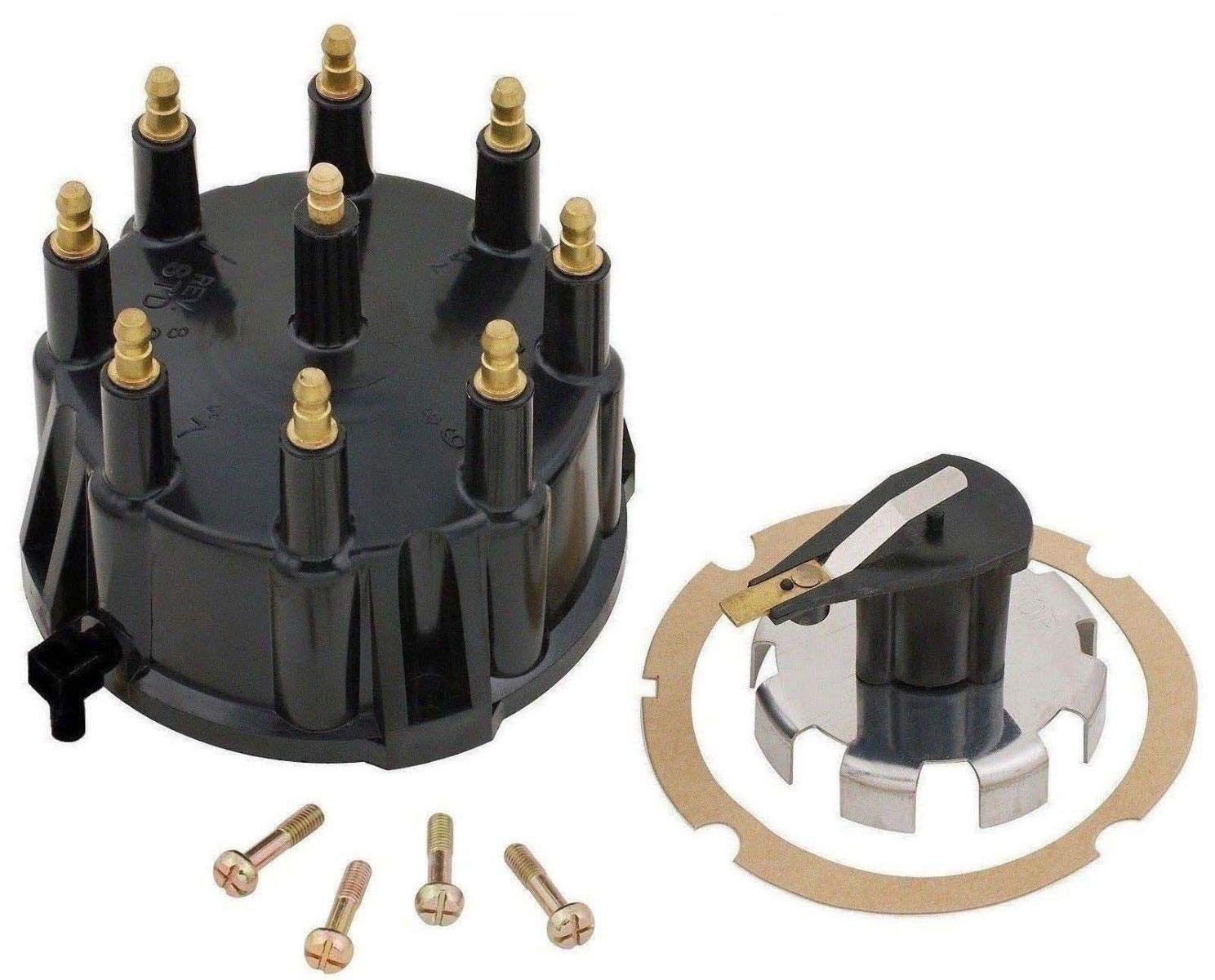 Thunderbolt Distributor Cap and Trigger Wheel Rotor Kit with Gasket and Screws for Mercruiser 5.0, 5.7, 7.4, 8.2 5.0L 5.7L 7.4L 