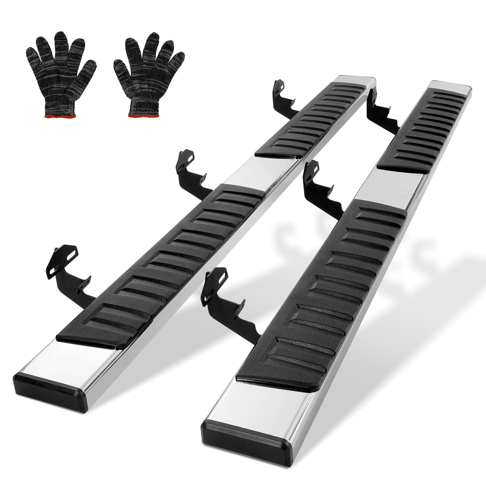 Vevor Running Boards, 6' Step Bars Compatible With 2009-2018 Dodge Ram 1500/2010-2023 Ram 2500/3500 (Includes 2019-2023 Classic) Crew Cab, 201 Stainless Steel Side Steps Nerf Bars, 500Lbs, 2 Pcs