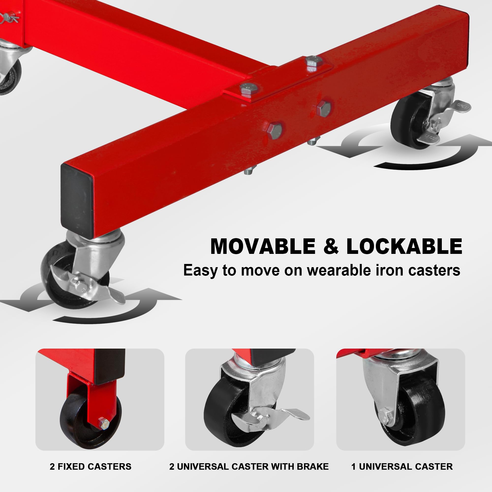 Big Red T26801 Torin Steel Rotating Engine Stand With 360 Degree Rotating Head And Folding Frame: 3/4 Ton (1,500 Lb) Capacity, R