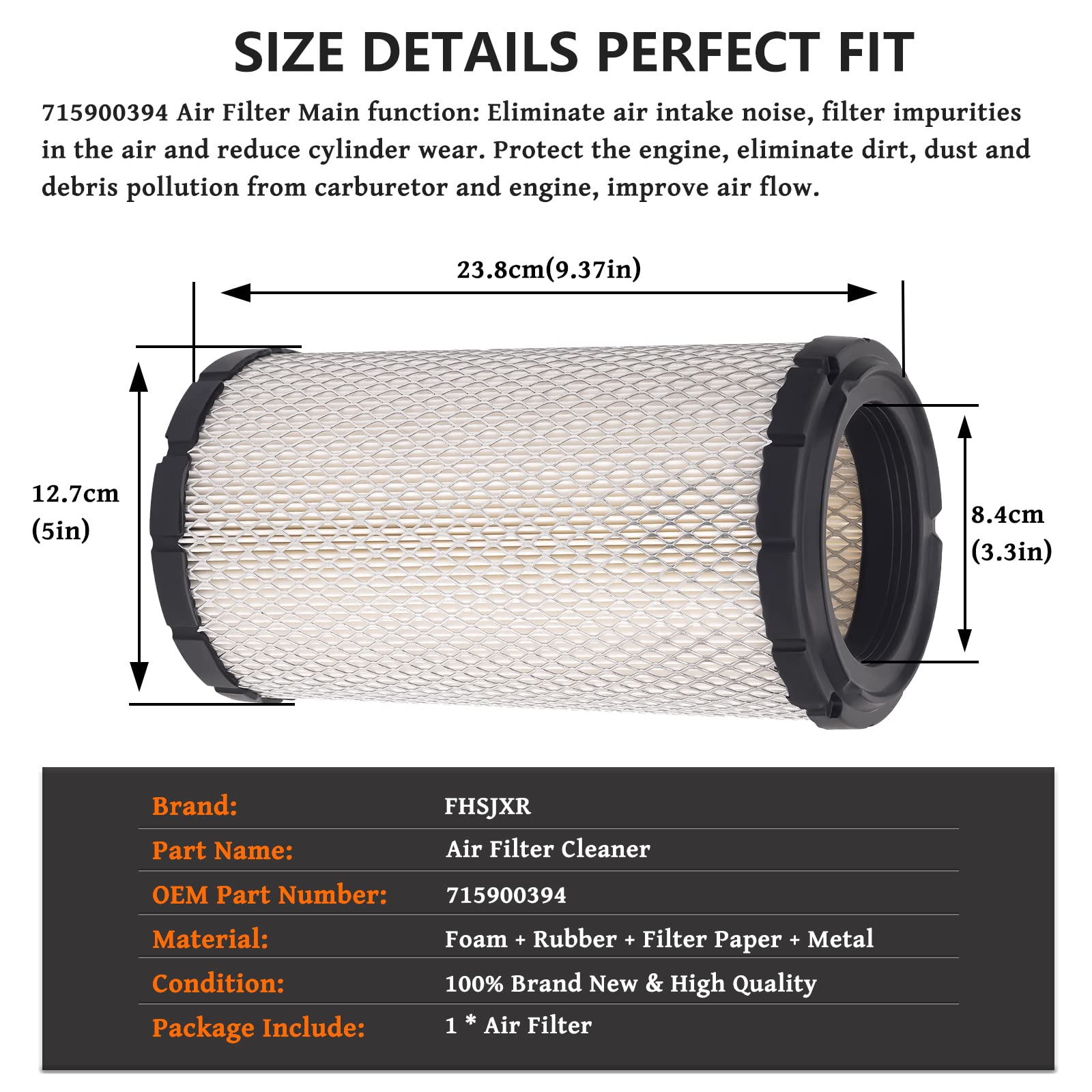 Fhsjxr 715900394 Air Filter For 2016-2023 Can Am Defender Traxter Hd5 Hd8 Hd7 Hd9 Hd10 Maverick Trail 1000 700 800 800R Sport 10