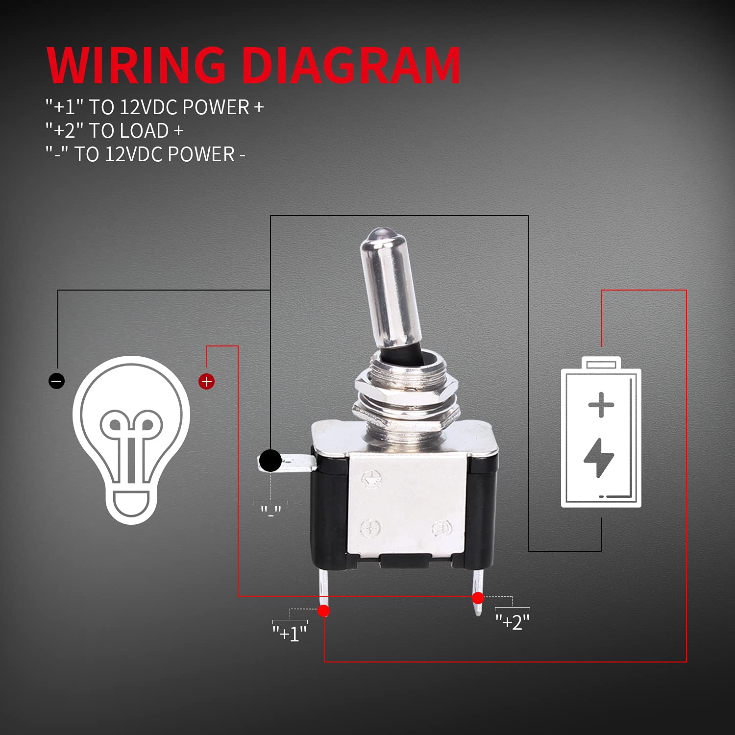 DAIERTEK 12V Blue LED Toggle Switch with Safety Cover, 20 AMP, 3 Pin, Heavy Duty, ASW-07D-BL, 2 Pack