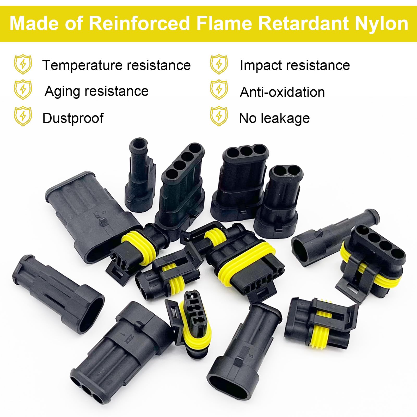 Twippo 352Pcs Waterproof Car Electrical Connector Terminals Automotive Electrical Wire Connector Plug Kit 1/2/3/4 Pin Connectors Male And Female