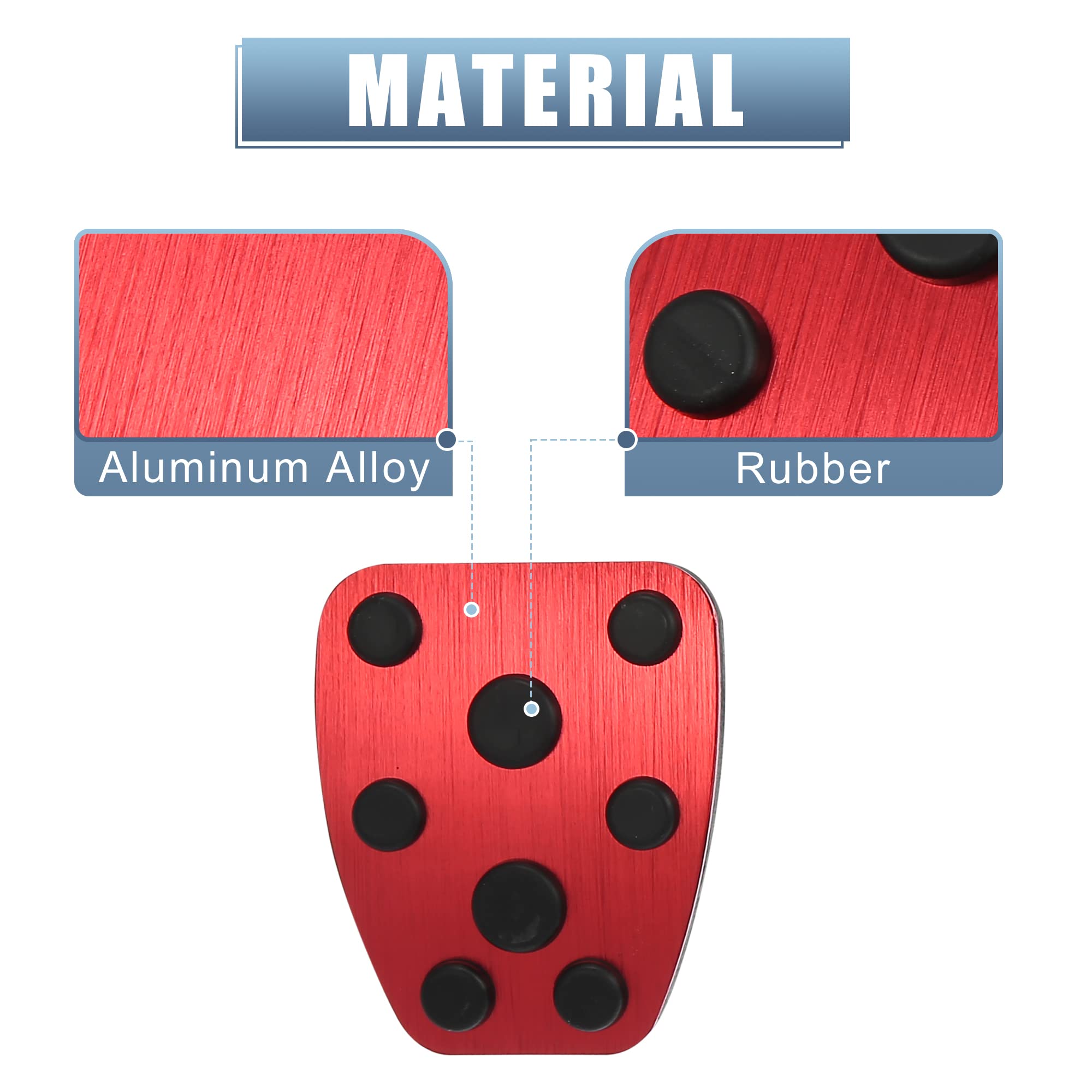 X AUTOHAUX Anti Slip Aluminum Alloy Car Foot Pedal Pads Accelerator Gas Brake Clutch Pedal Cover Kit for Subaru Impreza GE GH GR