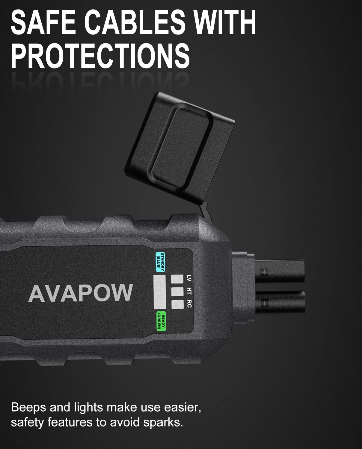 Avapow Car Battery Jump Starter 3000A Peak, Jumpstart With Force Start Function, Portable Starters For Up To 8L Gas 8L Diesel En