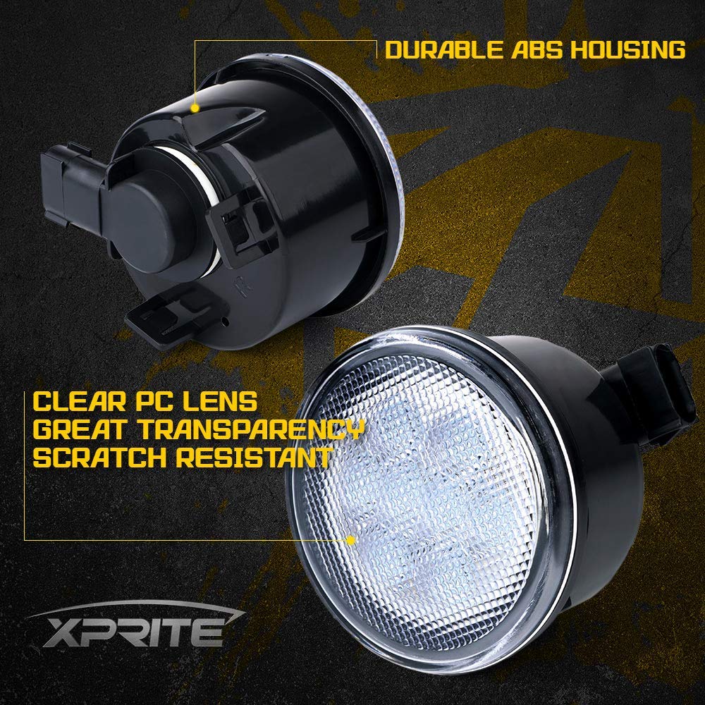 Xprite Amber Clear Lens Led Turn Signal Lights Plug & Play Assembly With Parking Funtion Compatible With 2007-2018 Jeep Wrangler