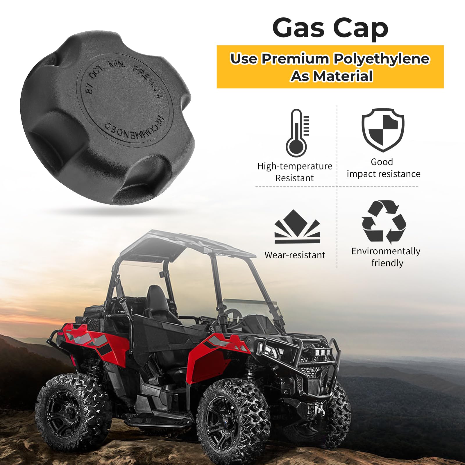 M MATI Fuel Cap Gas Cap for Polaris Sportsman Scrambler Magnum Outlaw Trail Blazer Trail Boss Xpedition Xplorer ACE Hawkeye 250