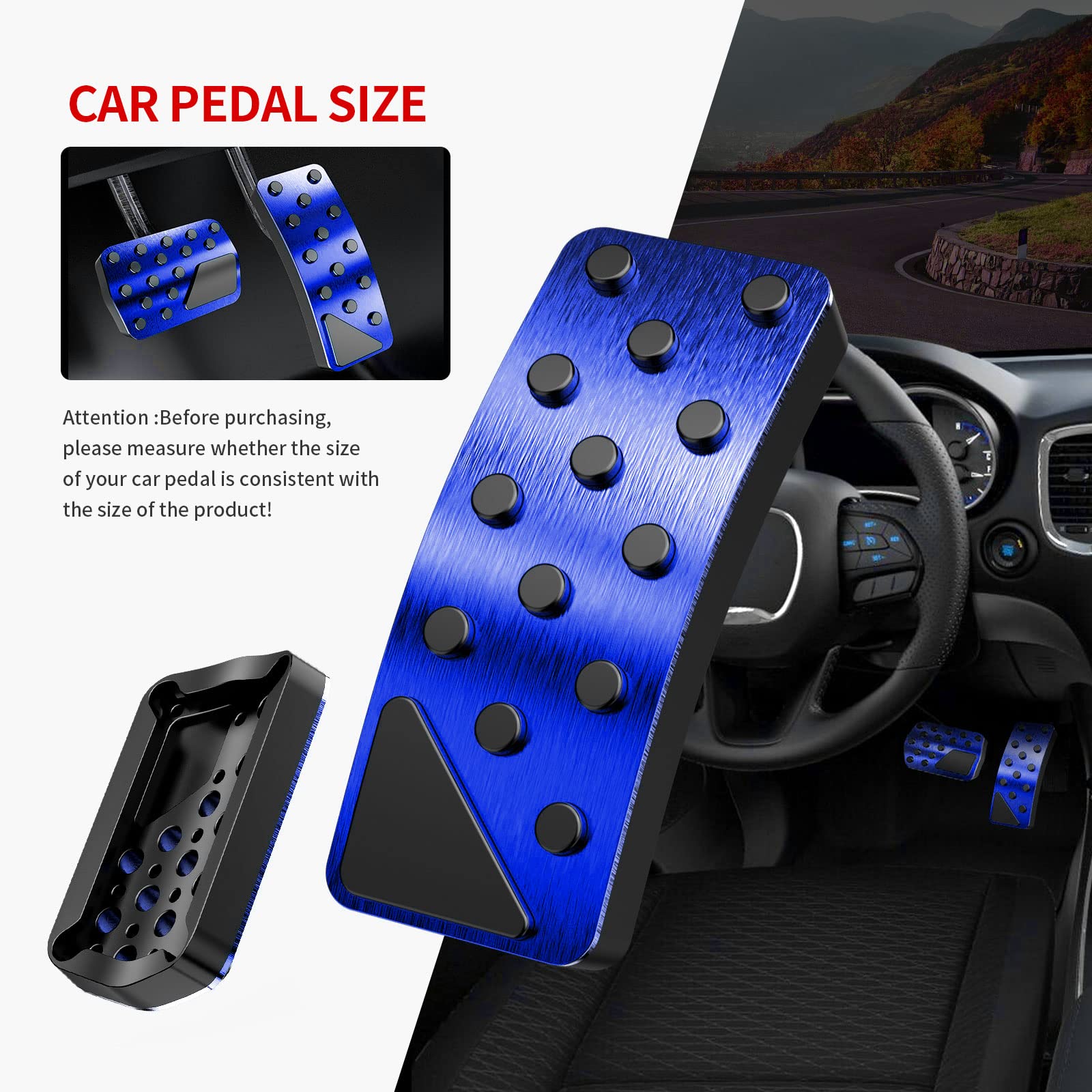 Tdofyh Aluminum Alloy Pedal Cover For Jeep Grand Cherokee 2011-2024 2025 Dodge Durango 2011-2024 2025 No Drilling Aluminum Brake