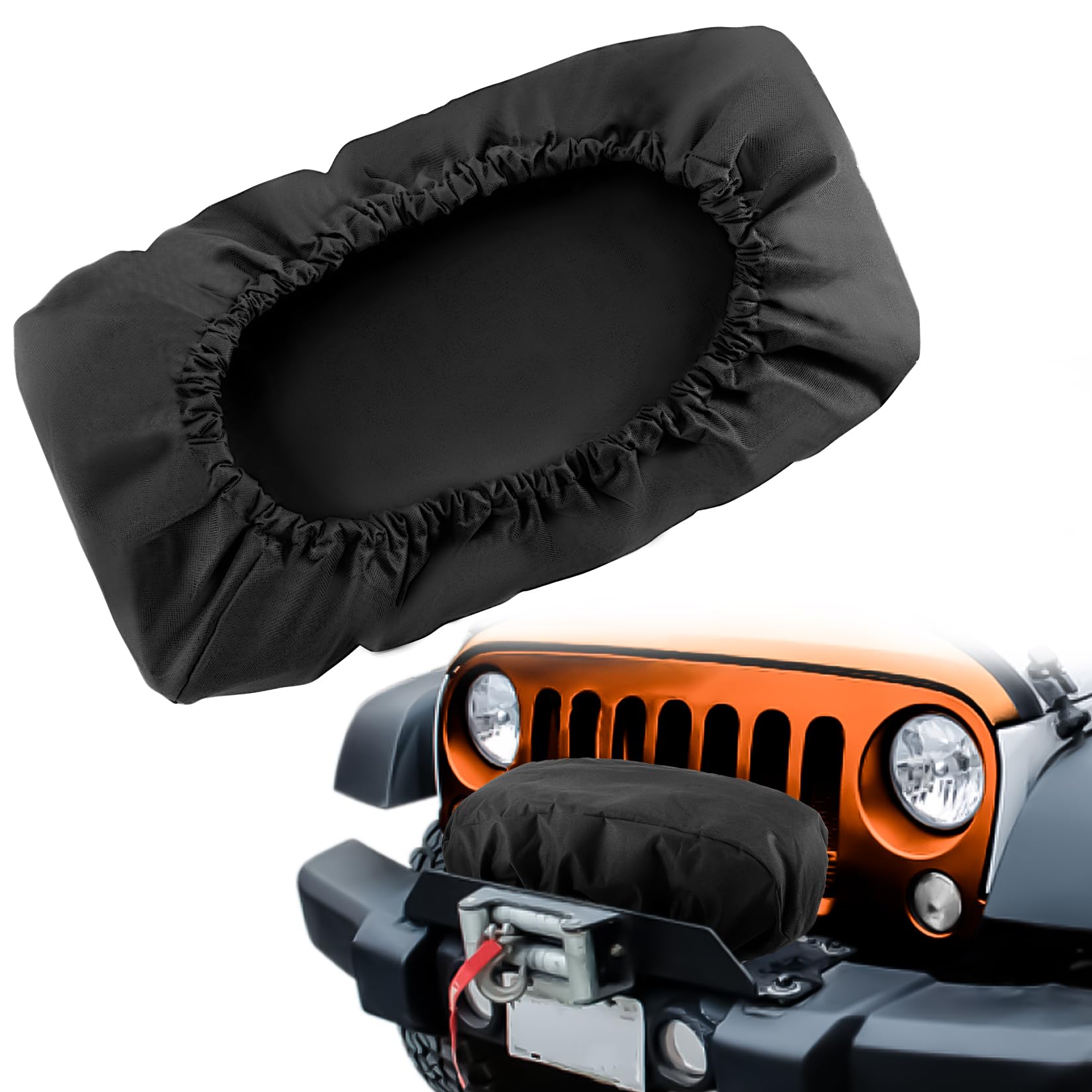 MAQIHAN Winch Cover - Heavy Duty Waterproof Dust-Proof Protection Covers Breathable Oxford Fabric UV-Resistant Electric Capstan 