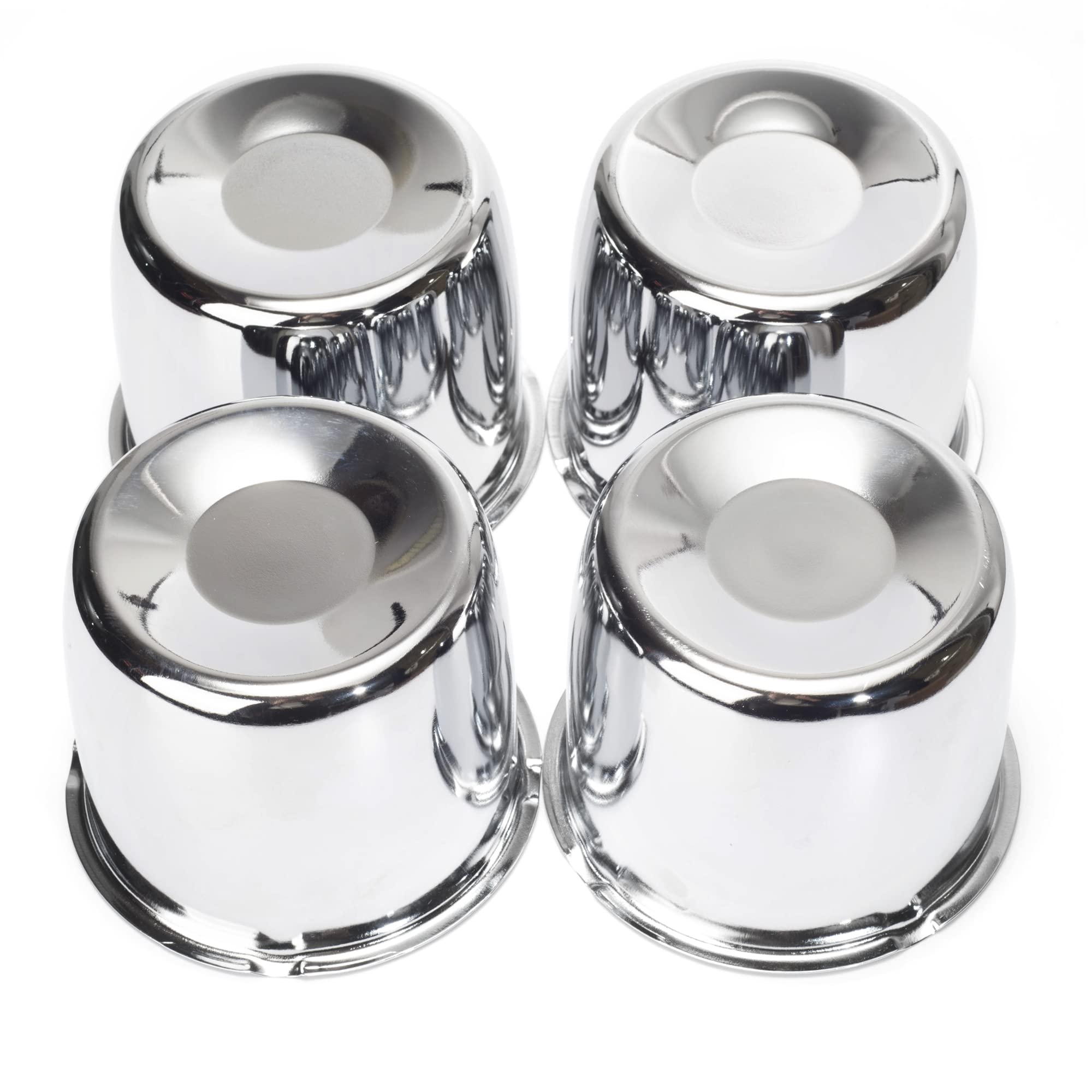 Rtrhinotuning 4.25'' Hub 3.72'' H Push Through Center Caps Chrome For Trailers Trucks Wheel Rims 4 Pack
