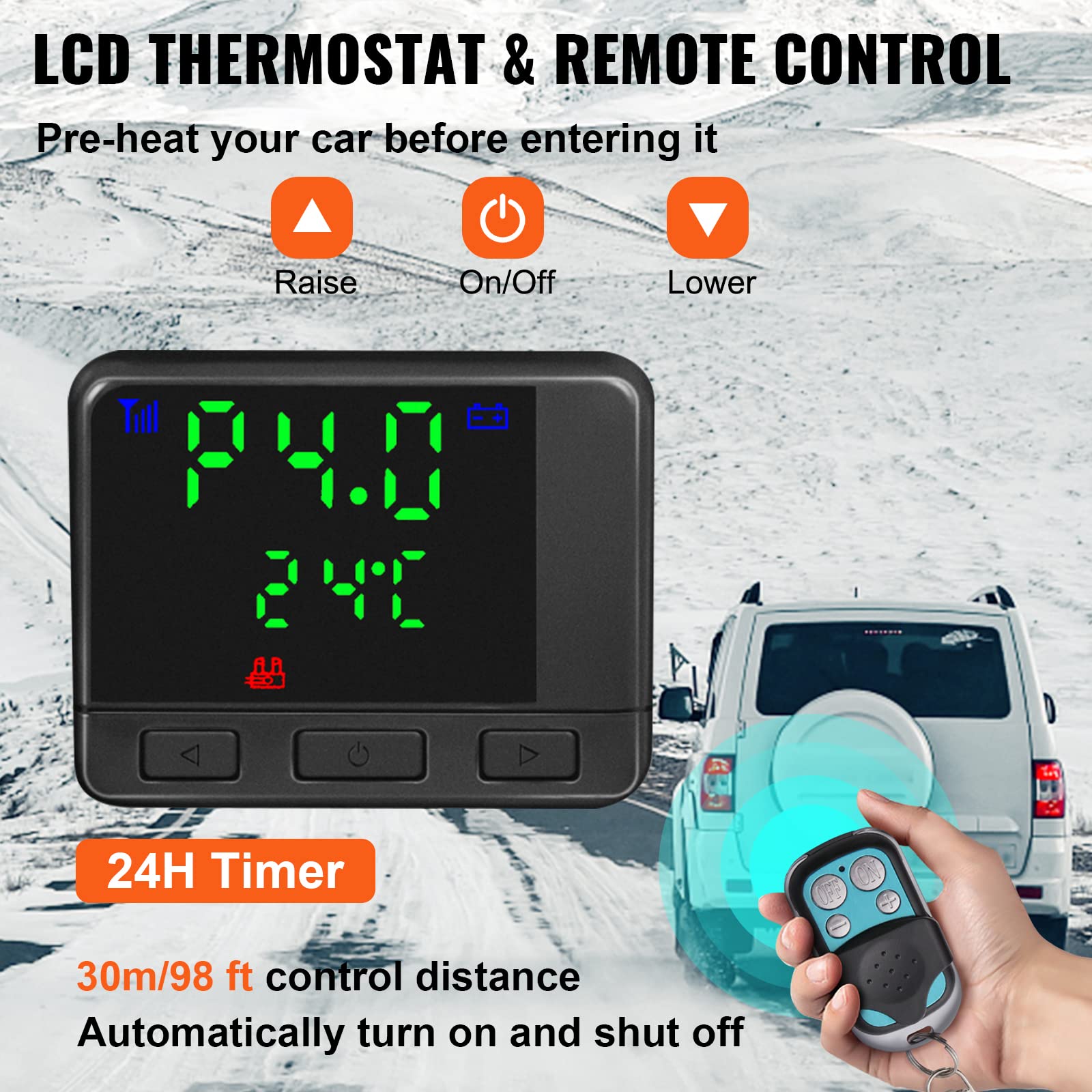 VEVOR Diesel Air Heater 8KW, All in One 12V Truck Heater, Parking Heater with Black LCD, Remote Control, Fast Heating Diesel Hea