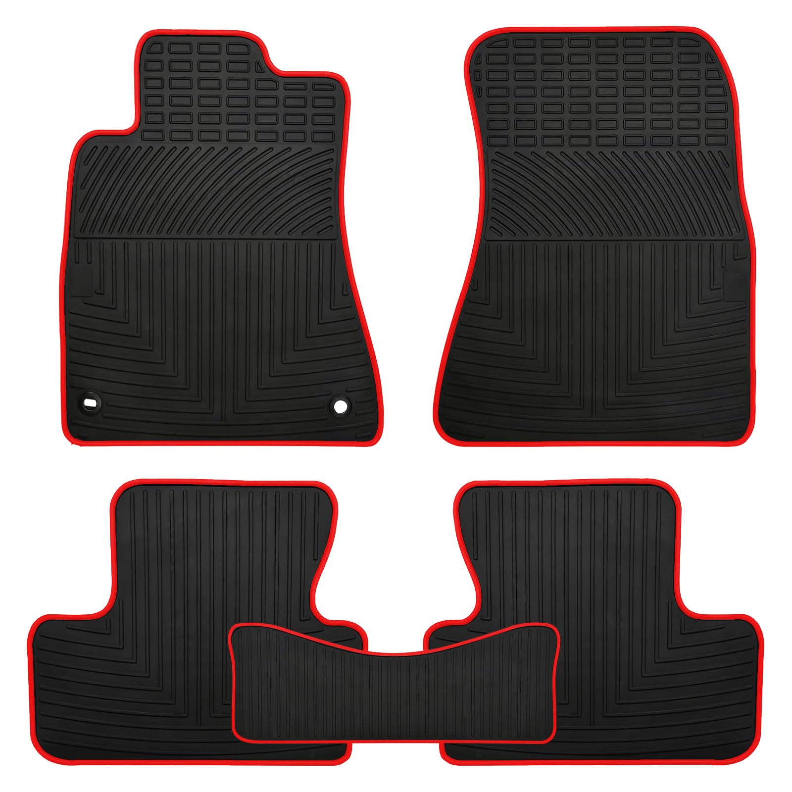 Matericuo Car Floor Mats Custom Fit For Lexus Is 250/Is 300/Is 350/Is 200T/Is 250F 300F 350F 2013-2025 Black Red Rubber Auto Lin