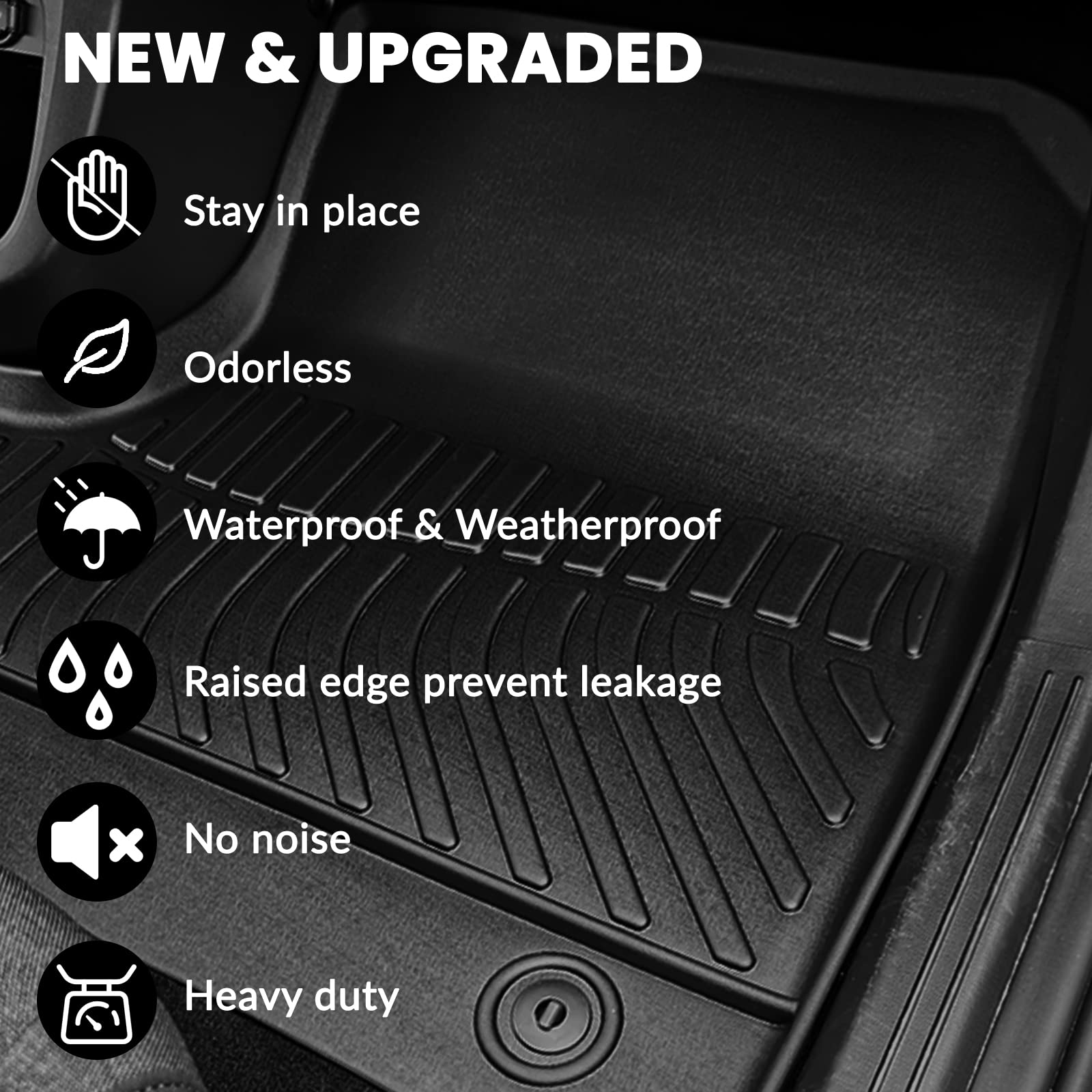 Auxko All Weather Floor Mats Fit For Chevrolet Bolt Euv 2022 2023 2024 Tpe Rubber Liners Set Bolt Euv Accessories All Season Gua