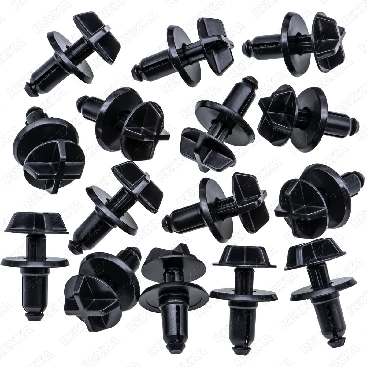 Rexka 15Pcs Fender Liner Rivet Radiator Sight Shield Push-Type Retainer Compatible With Ford W716510-S300 F-150 Mustang Fusion A