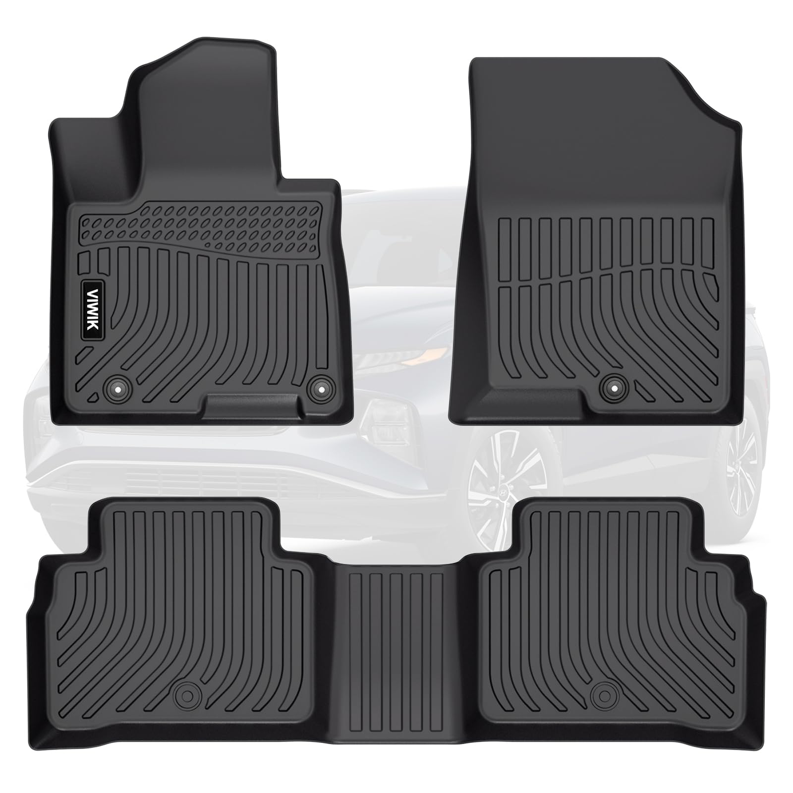 Viwik Car Floor Mats For Hyundai Tucson 2022 2023 2024 Gasoline, Tpe Rubber Car Mats All Weather Custom Floor Liners For 2022-20