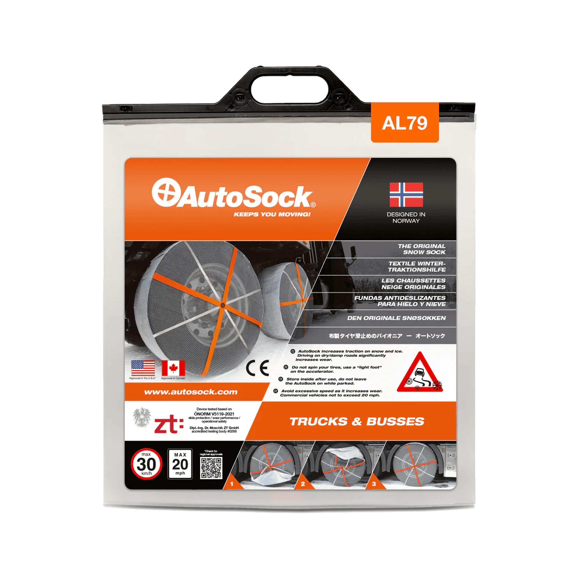 Autosock Al79, Snow Socks For Tires, Pack Of 2