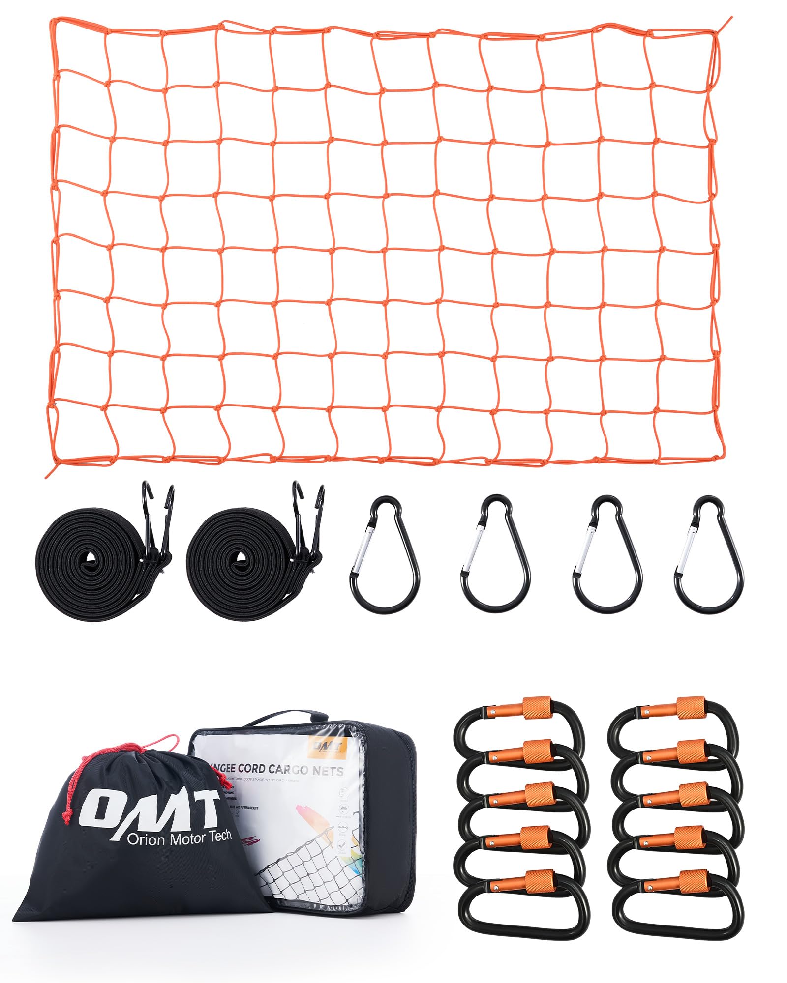 Orion Motor Tech Small Cargo Net, 3 'X4 ' Cargo Net For Roof Rack With 4 ''X4 '' Small Mesh, 6 'X8 ' Max Size Truck Bed Net With