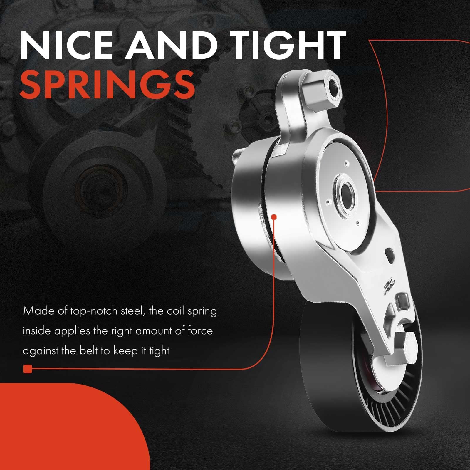 A-Premium Belt Tensioner Assembly With Pulley Compatible With Toyota Camry 2012-2017, Rav4 2009-2018, Sienna 2011-2013, Venza 20
