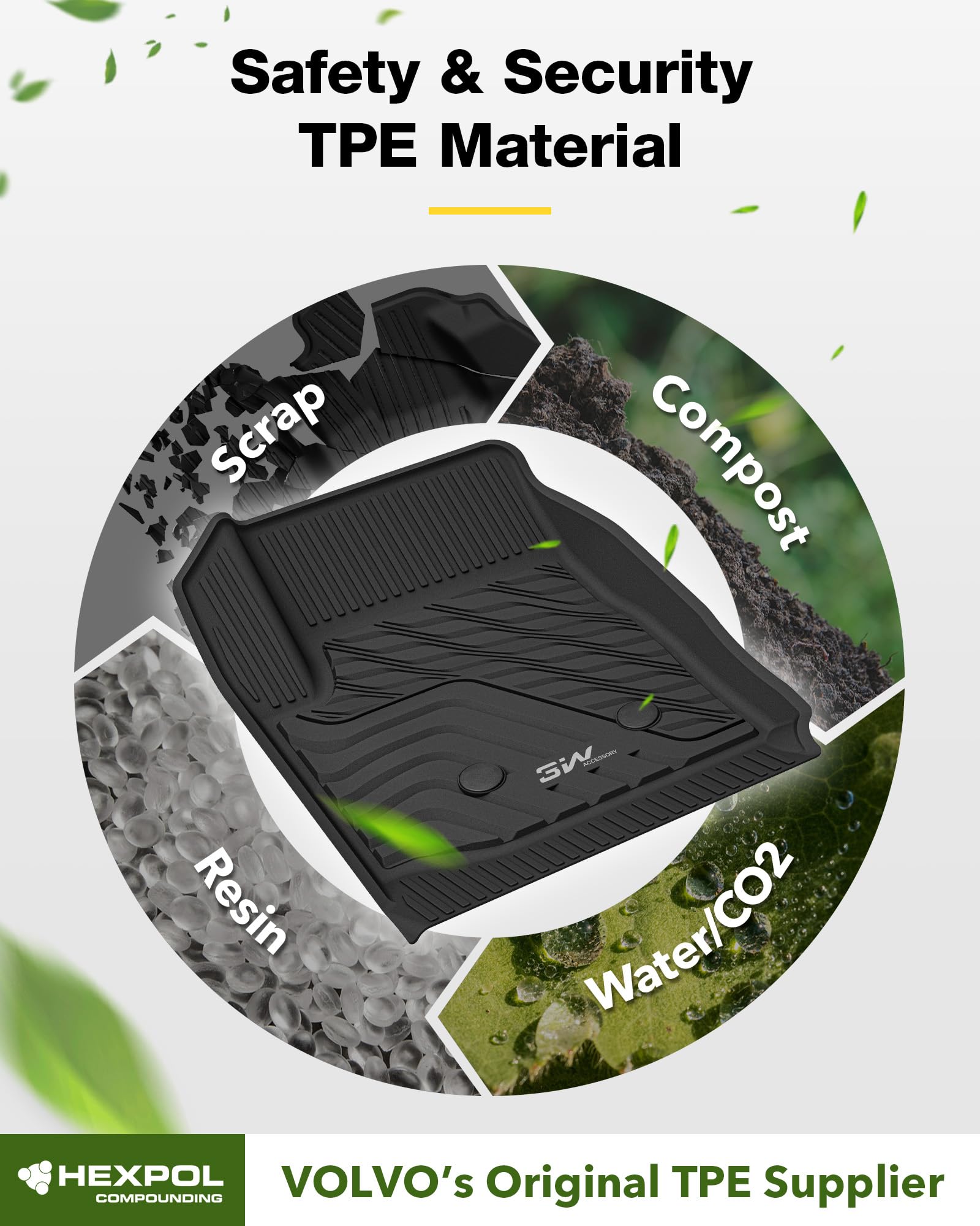 3W Floor Mats Fit For 2015-2022 Chevy Colorado Crew Cab/Gmc Canyon Crew Cab, Full Tpe All Weather Chevy Colorado Car Mats 1St &
