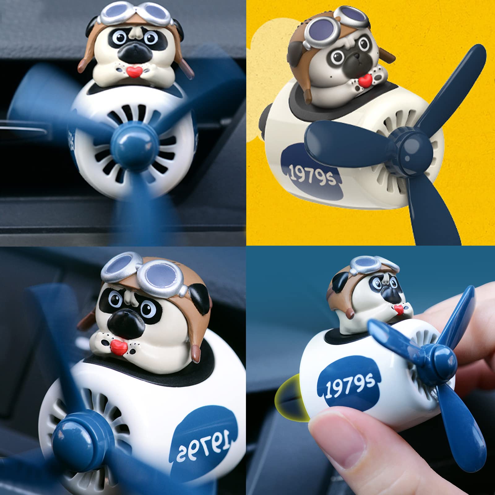 Cacacece Cute Dog Pilot Car Air Freshener - Creative Air Vent Clip Fragrance For Car, Long-Lasting Perfume Fragrance, Funny Auto