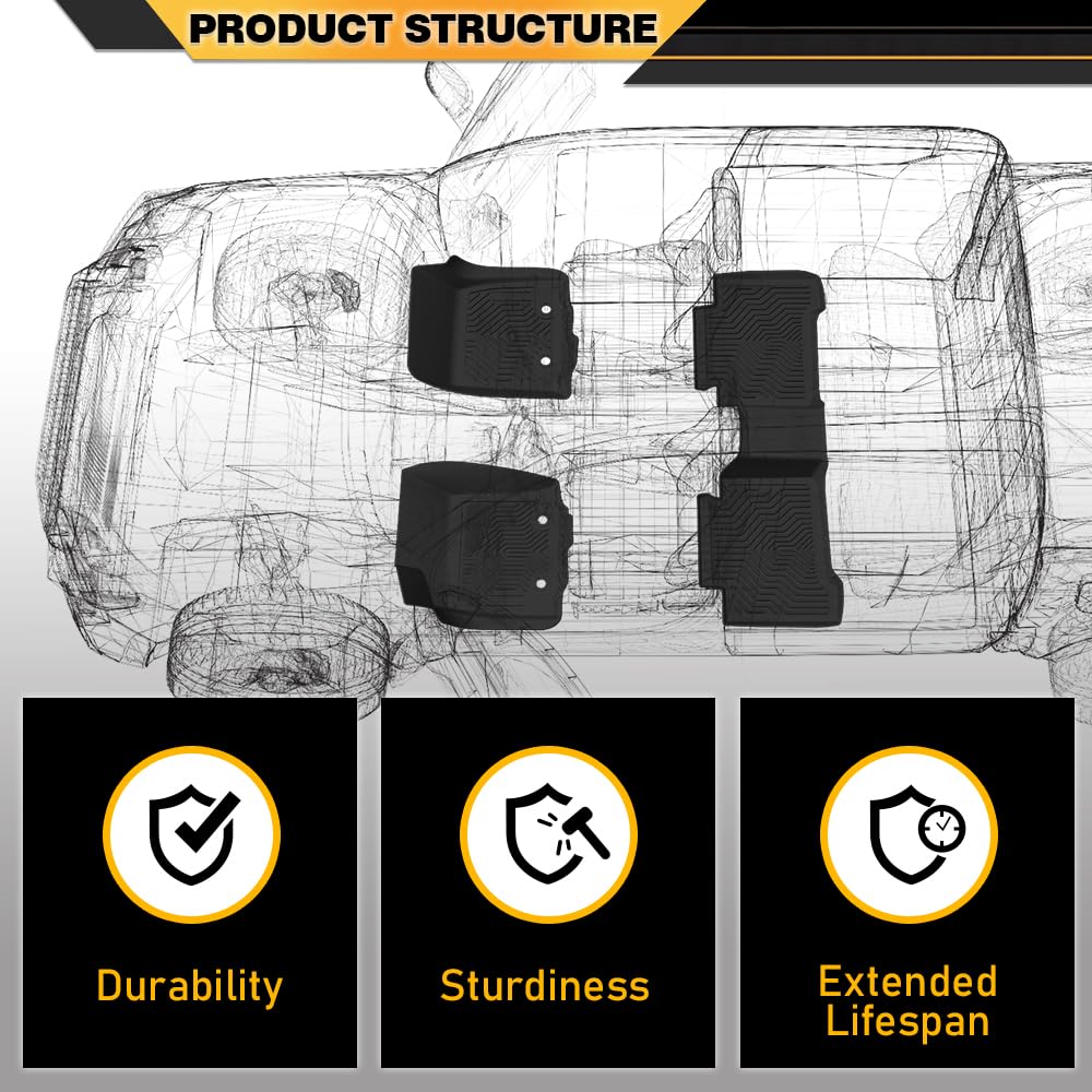 G-PLUS Floor Mats Compatible with 2016-2021 Honda Civic Sedan/Hatchback 4-Door,Fit 2016-2021 Honda Civic Coupe 2 Door,Cargo Line