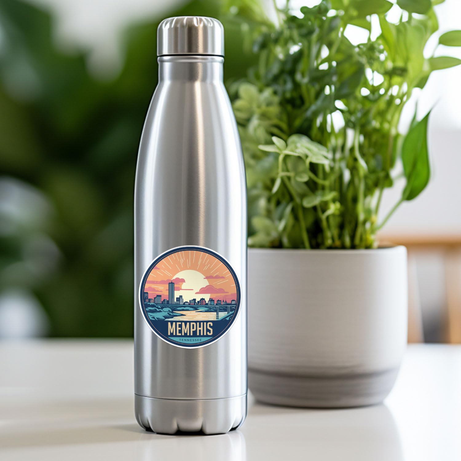 Memphis City Sticker - Waterproof Vinyl Decal for Car Bumper, Laptop, Water Bottle, Wall, and Window, Size - 3'' Longer Side