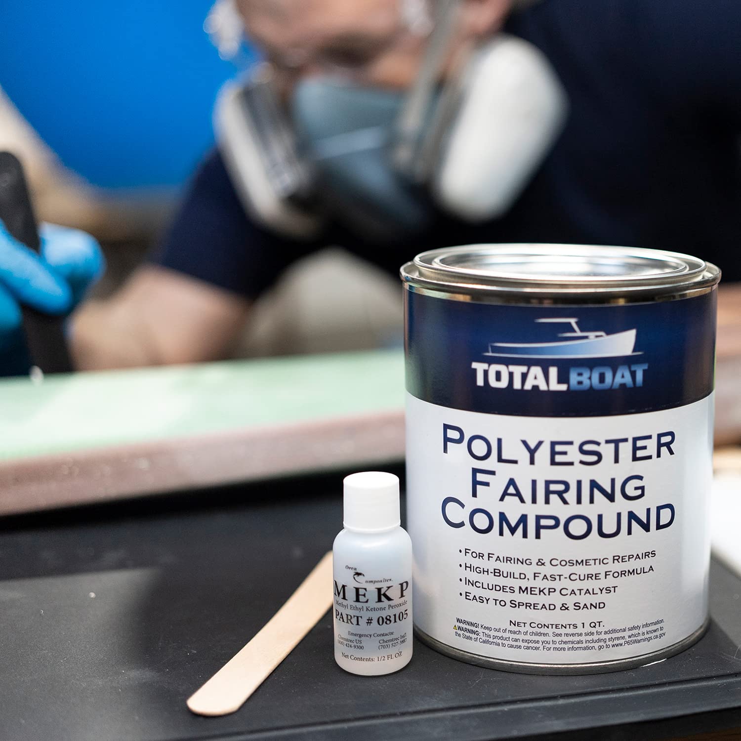 TotalBoat Polyester Fairing Compound - Quart Kit for Smooth Surface Finishing