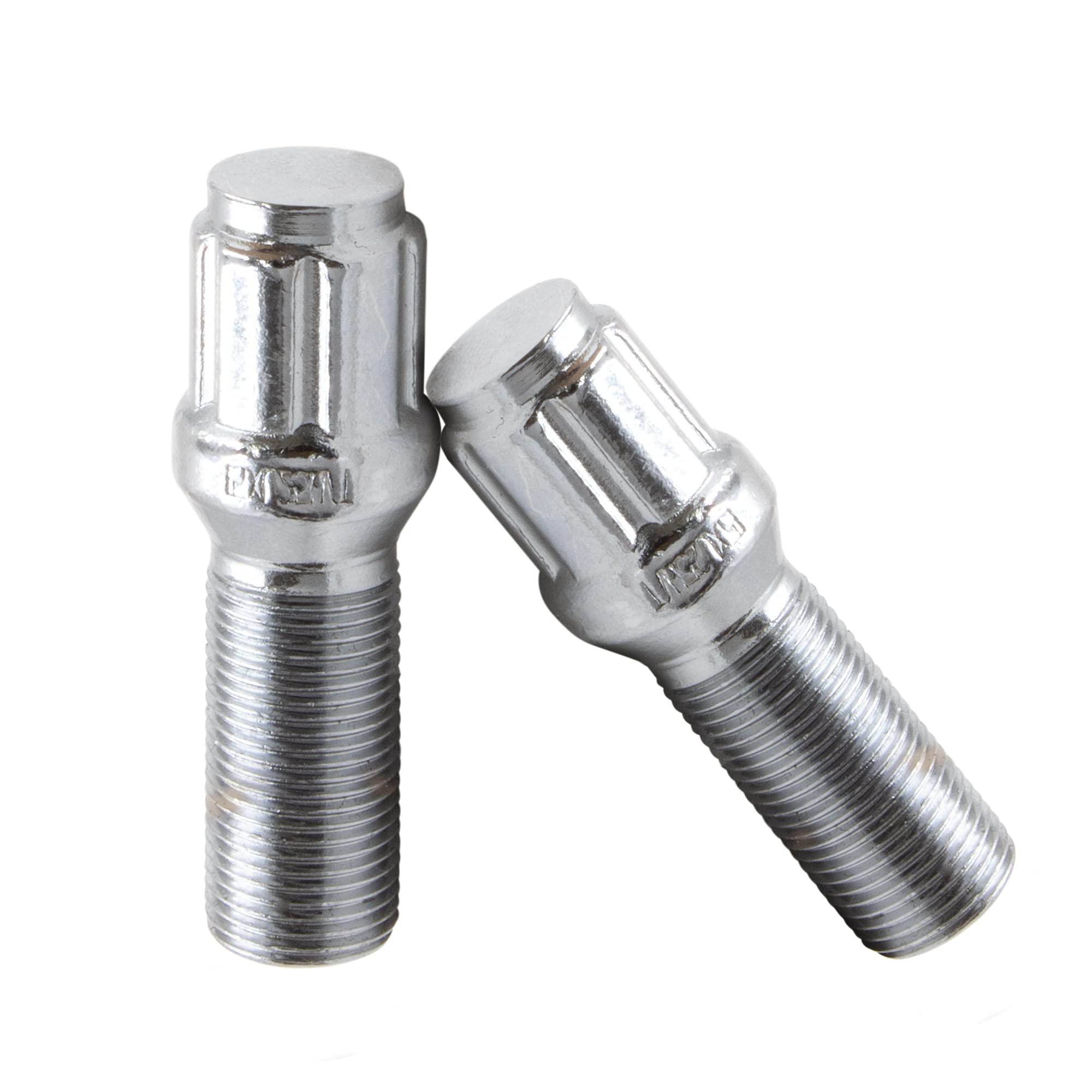 Wheel Accessories Parts Set Of 20 Chrome 12X1.5 Lug Bolts Locking Spline Conical Seat With 24 Mm Shank Length Small Diameter Lug