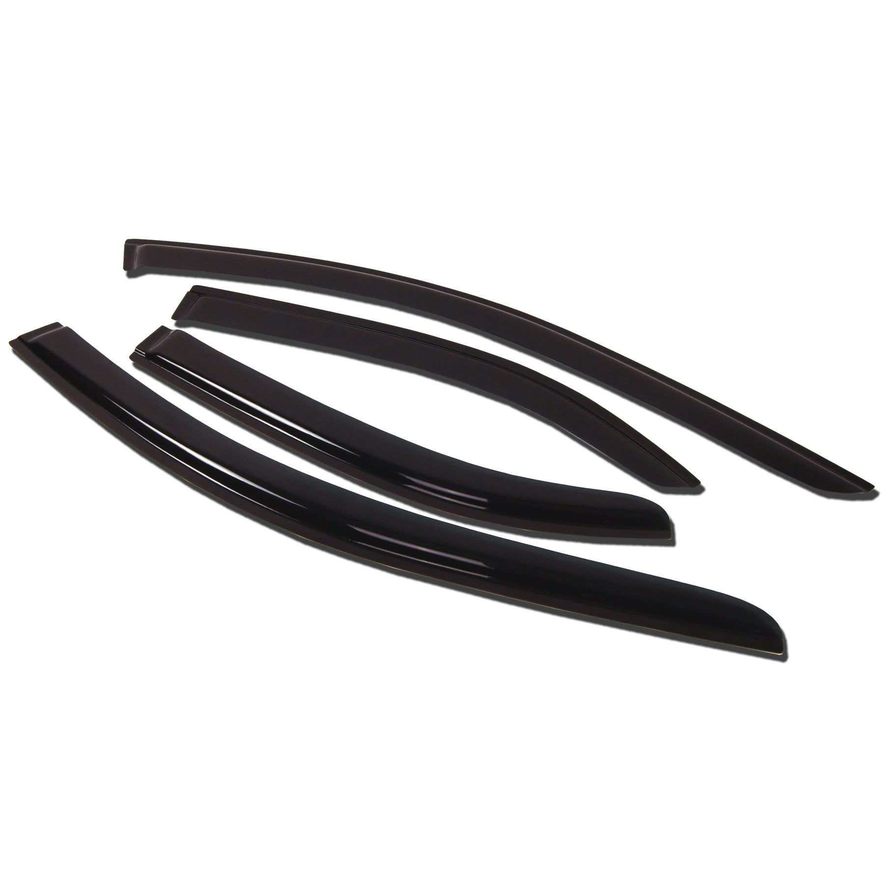 TuningPros WV-510 Window Visor Deflector Rain Guard Dark Smoke 4-pc Set