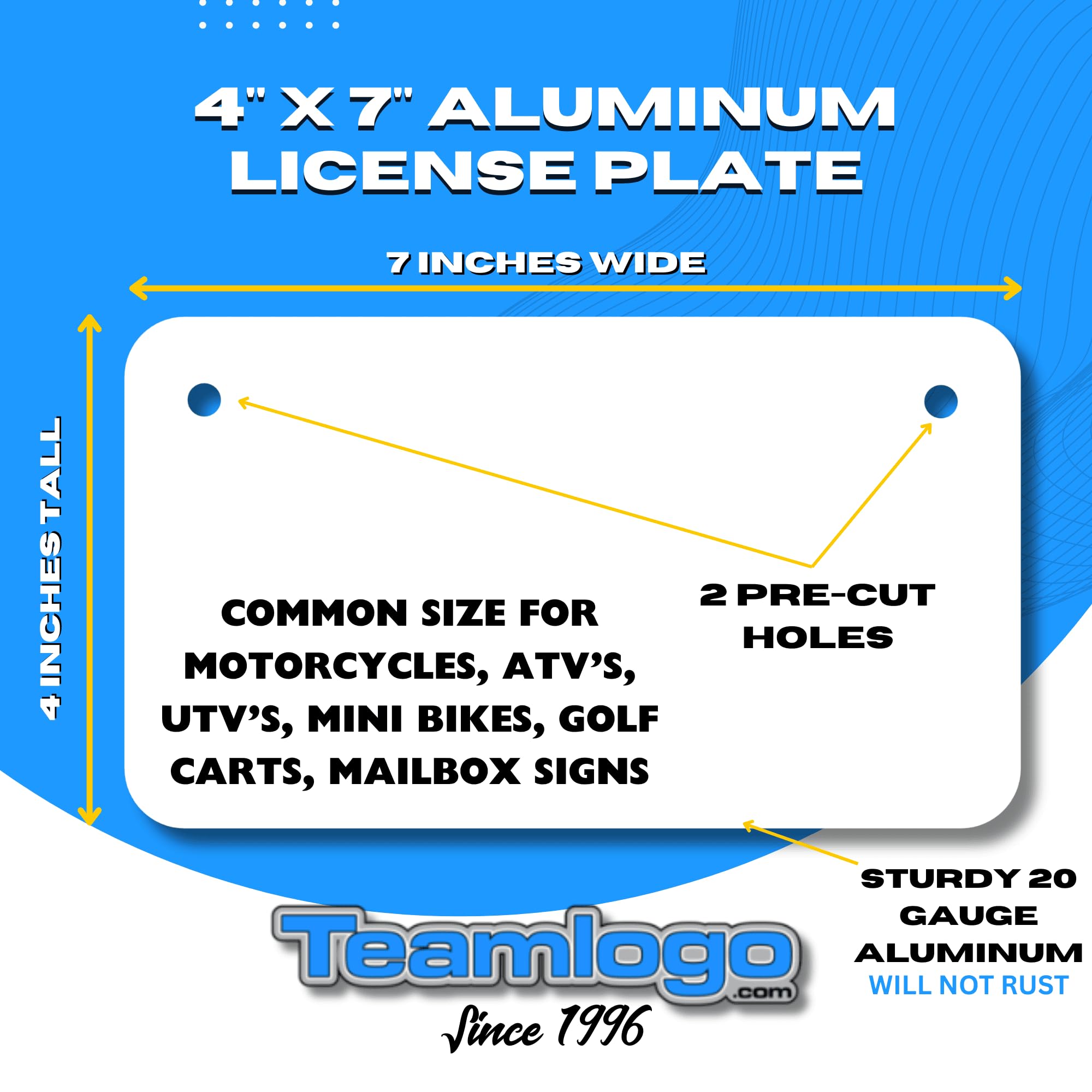 Teamlogo - Personalized Arizona License Plate - Custom Aluminum Name, Text, Or Number Plate - Customized Golf Cart Accessories,