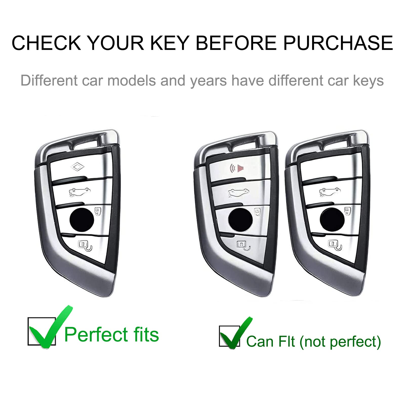 Cacarlike For Bmw Key Fob Cover With Leather Lanyard, Car Key Fob Case Compatible With Bmw X1 X2 X3 X5 X6 2 5 6 7 Series 3 4 But