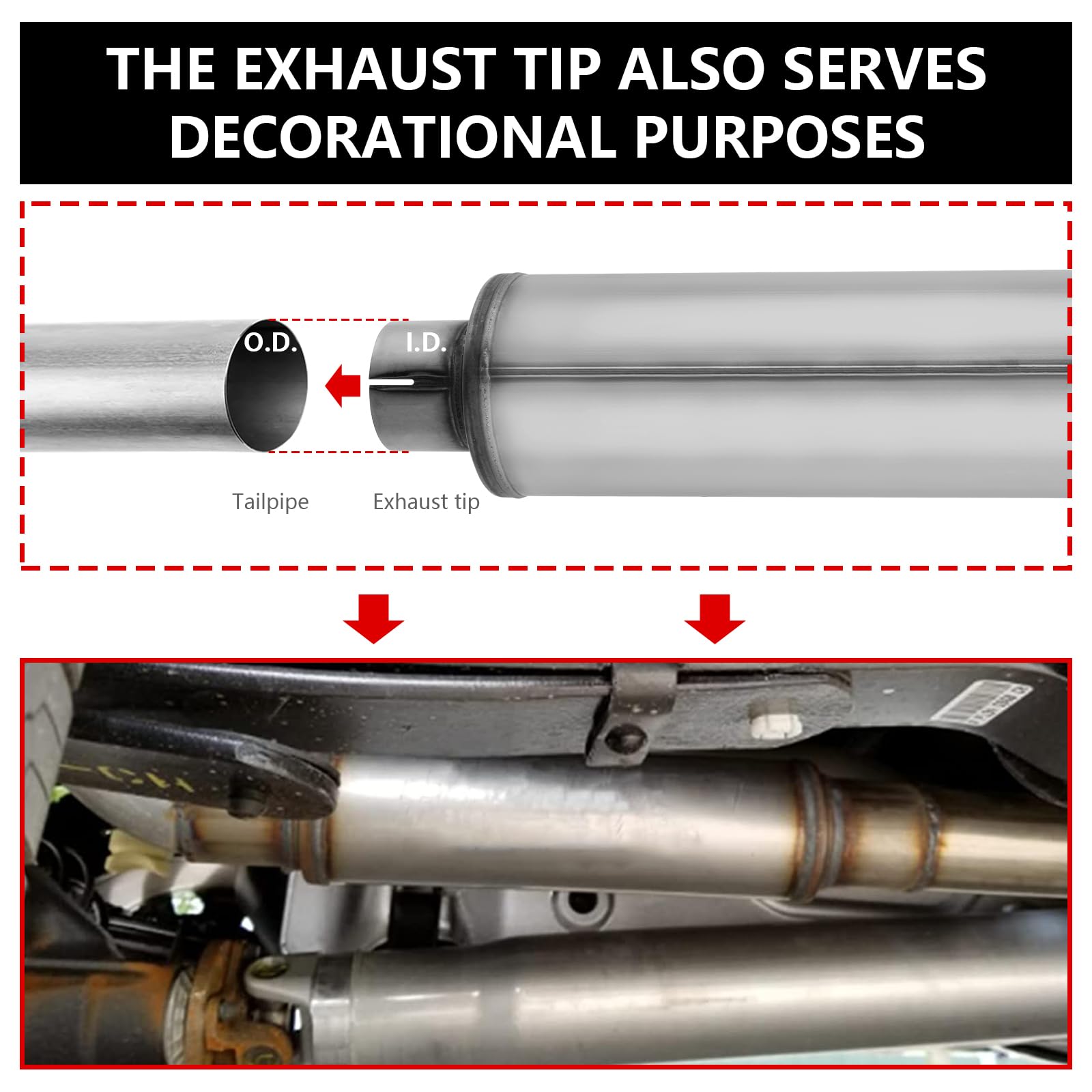 TECTRUC 4" Inlet Diesel Exhaust Muffler - Stainless Steel, Straight Through Design, 30" Length, 4 Inch Inlet/Outlet