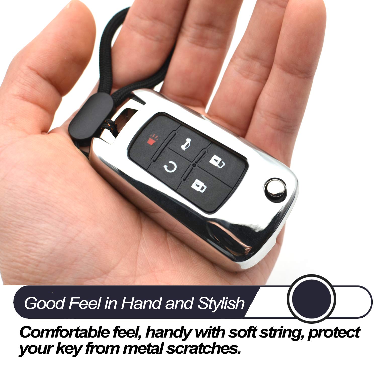 Compatible With Chevy Chevrolet Equinox Encore Camaro Cruze Malibu Impala Buick Regal Lacrosse Gmc Terrain Silver Tpu Key Fob Co
