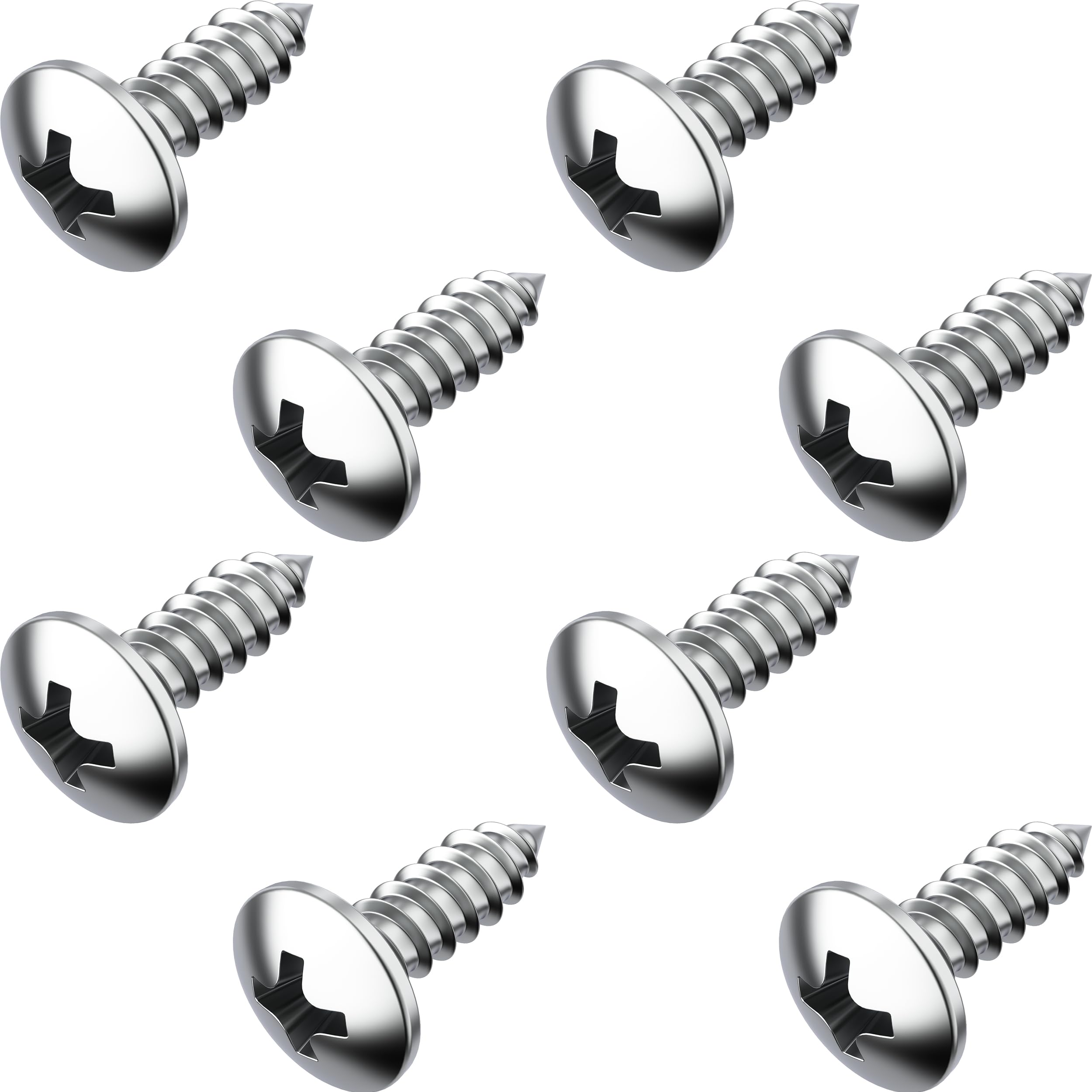 Prime Ave Stainless Steel License Plate Screws For License Plates, Frames, Covers - Durable & Rust Proof Licence Plate Screw Set