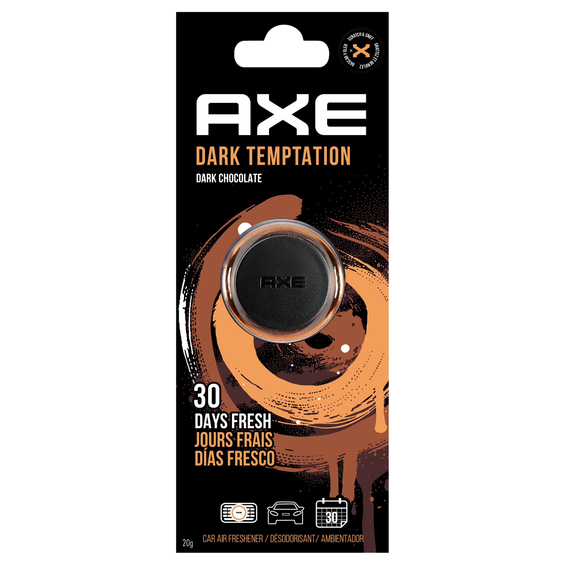 AXE Air Freshener Mini Vent Clip, Air Freshener Provides A Long Lasting Scent (DARK TEMPTATION, 1 Pack)