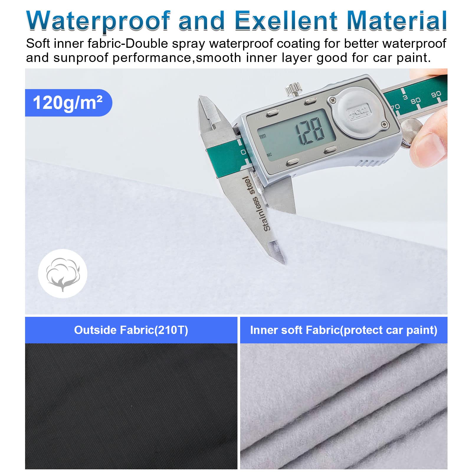 Universal Sedan Car Cover Fit for Mercedes-Benz C-Class, BMW 3 Series, Audi A3,Waterproof All Weather Heavy Duty Anti-UV Windpro