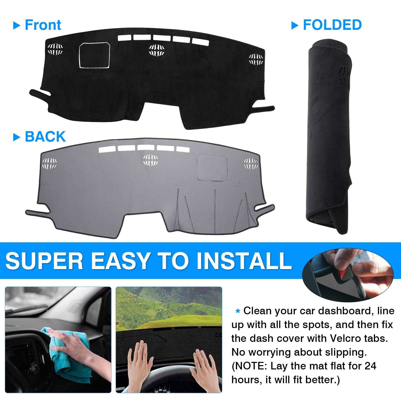 Autorder Dashboard Cover Mat for Toyota Sienna 2021-2024 | Flannel UV Protector & Sunshade | Model 2022071902