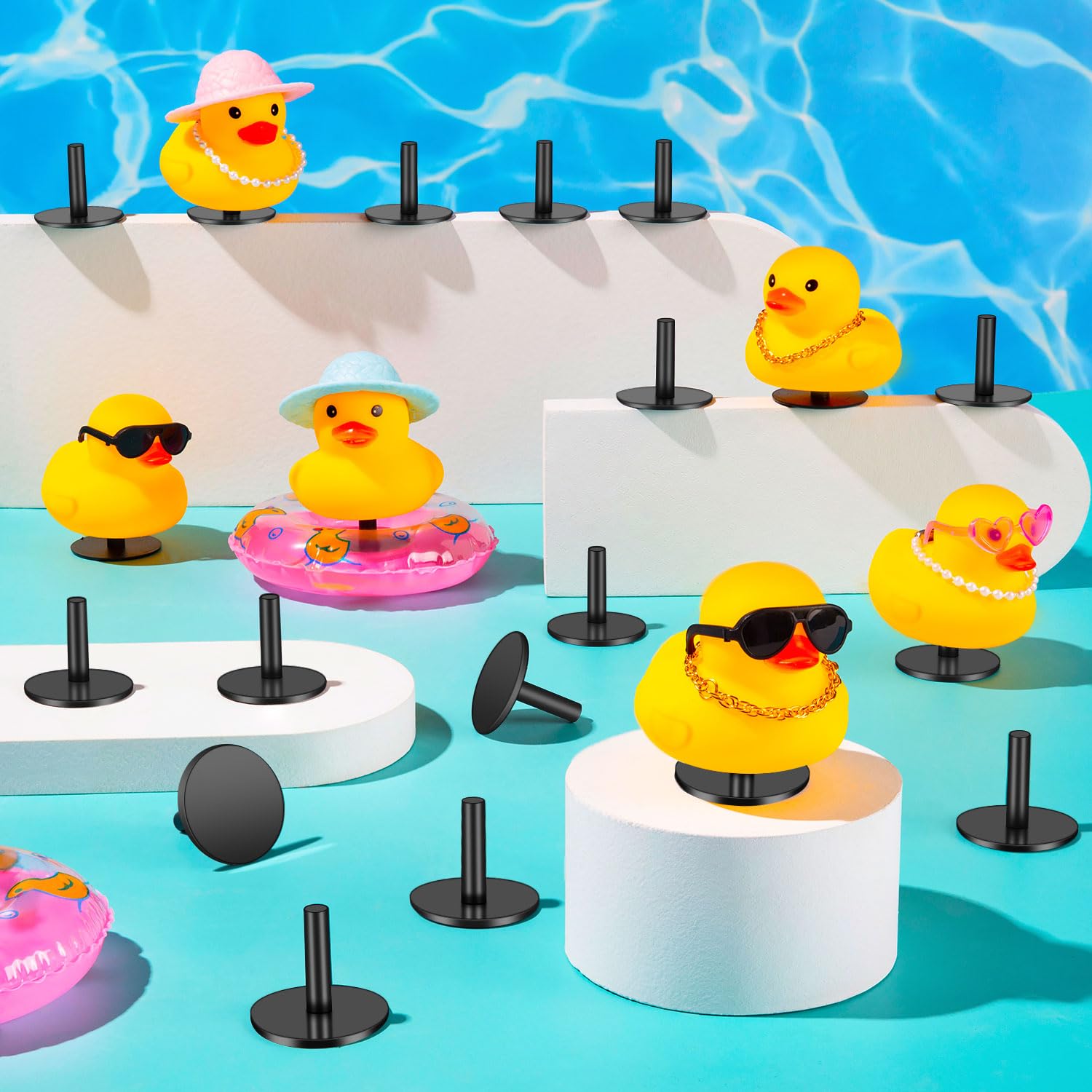 40 Pcs Duck Plugs, Black Plastic Duck Holder For Car Dashboard, Duck Holder Mount For Dash Lover (Excluding Rubber Duck