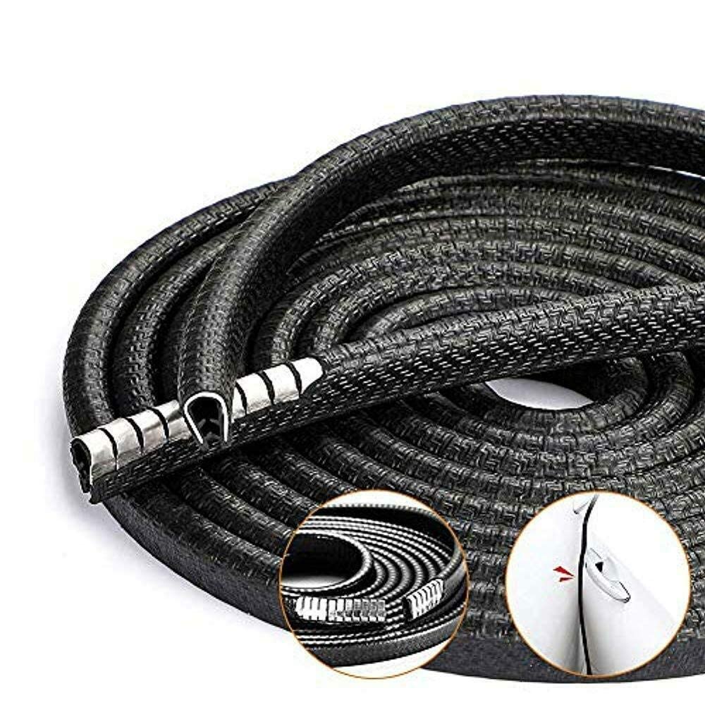Otoliman Steel Coating Black Rubber 10Mmx15Metres(17Feetsx3) Car Door Edge Scratch Guard Trim Molding Protector Cover Full U Sha