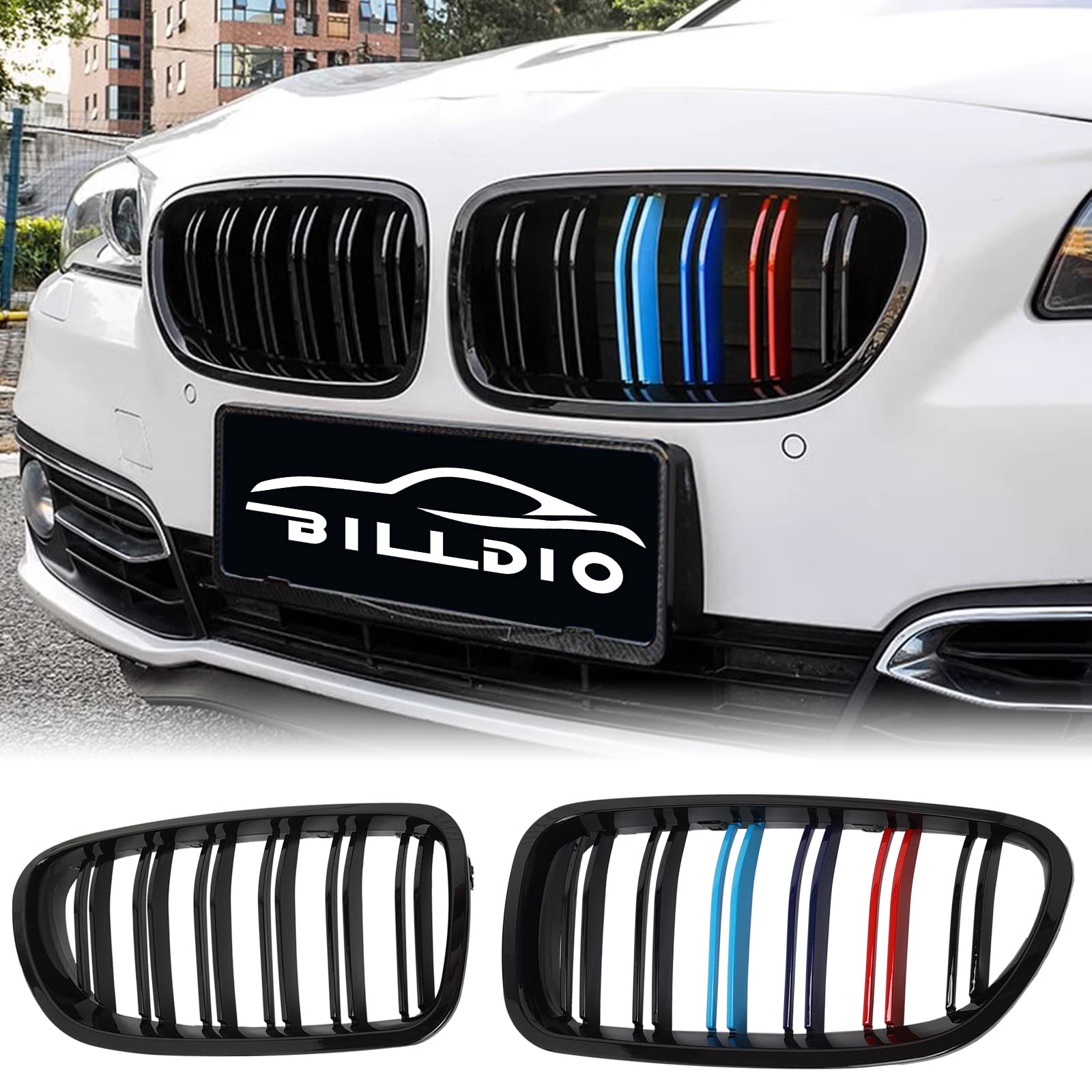 Billdio F10 Grille,Front Kidney M Color Grill Compatible With 2010-2017 Bmw 5 Series F10 F11 F18 Sedan 520I 528I 535D 535I 550I