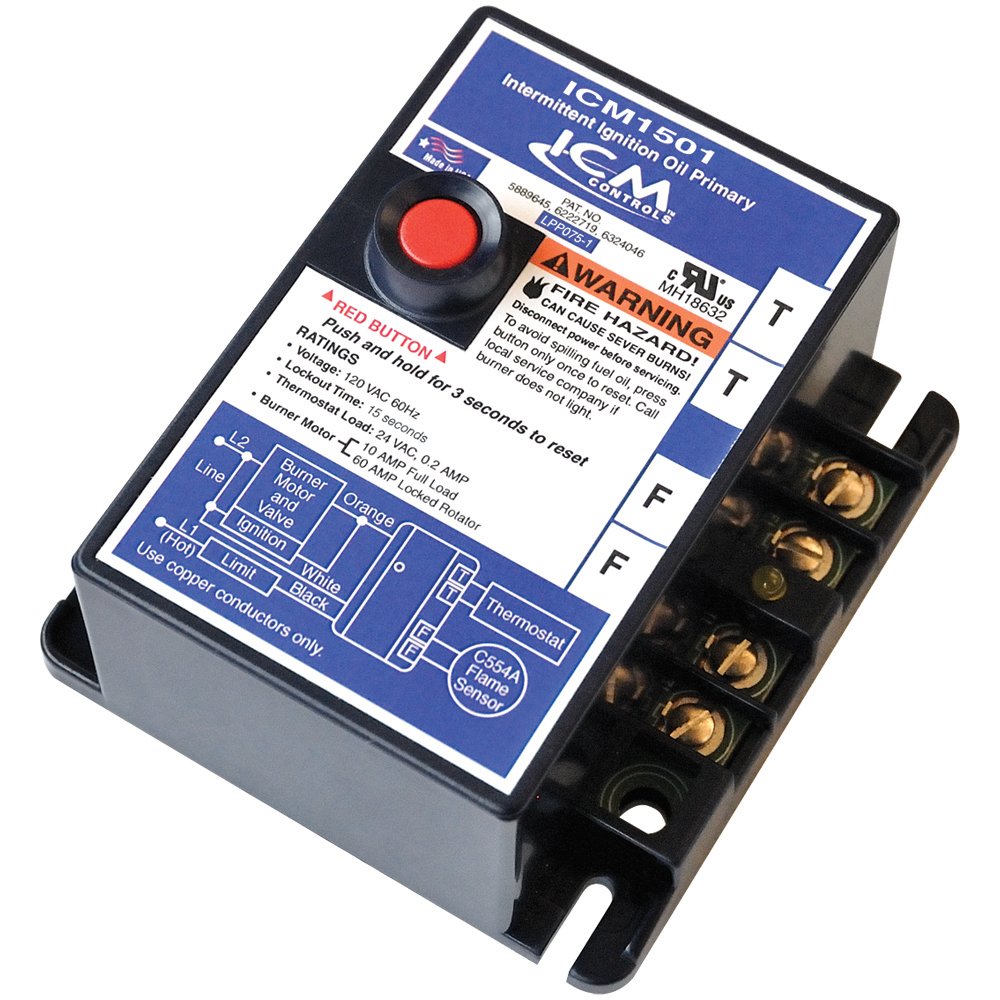 Icm Controls Icm1501 Intermittent Ignition Oil Primary Control With 15 Seconds Safety Timing, Replacement For R8184G Series Hone